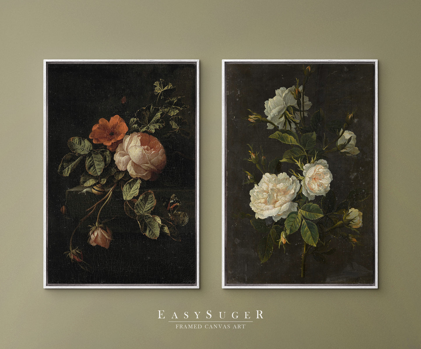Set of 2 Antique Still LIfe