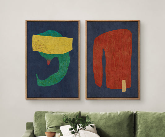 2 Panels Boho Modern Art