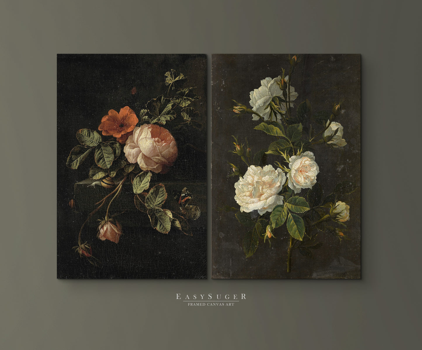 Set of 2 Antique Still LIfe