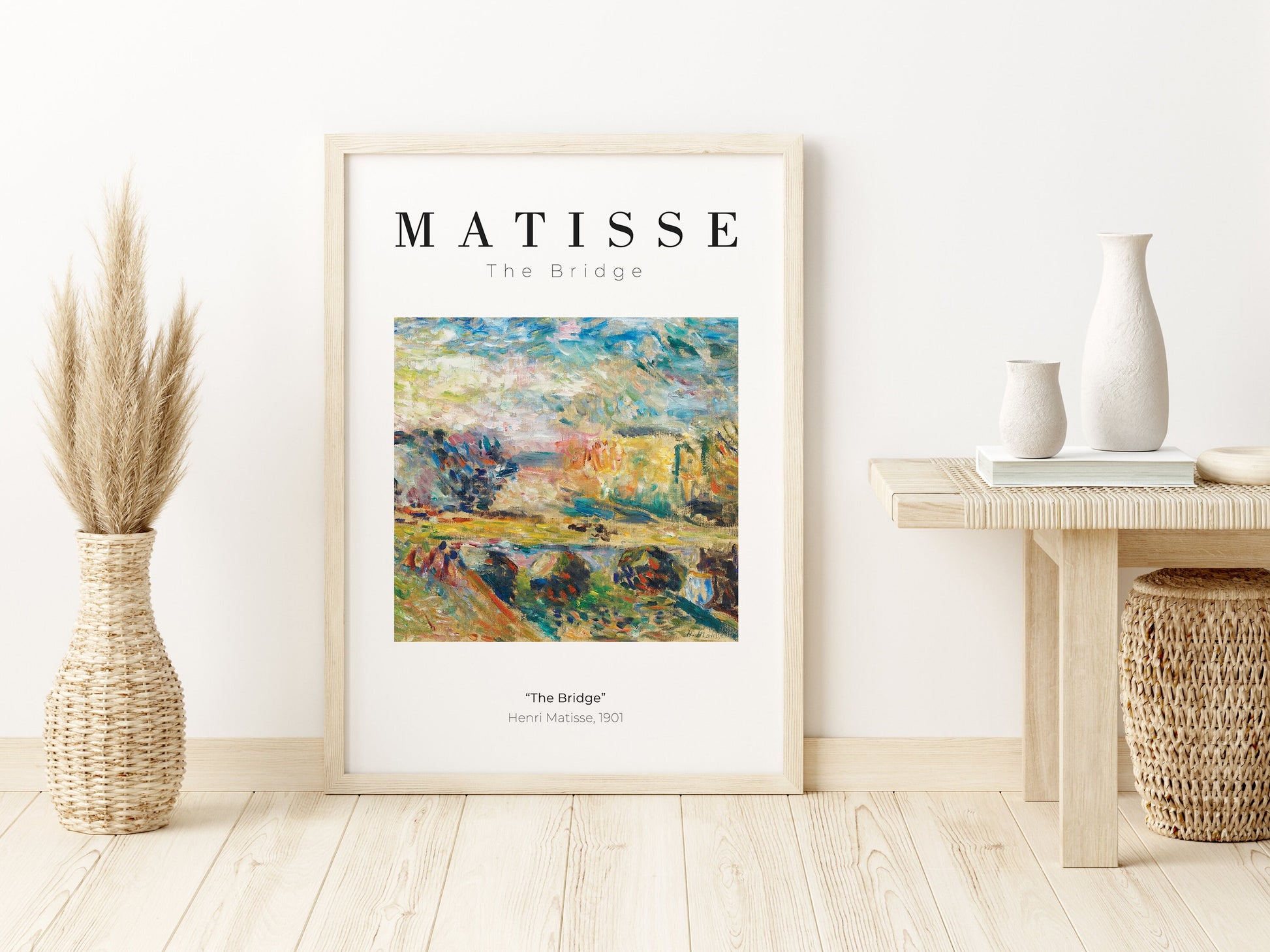 EasySuger Matisse Wall art, The Bridge, Framed canvas wall art, Modern art for bedroom, living room and dining room (with hanging kit)