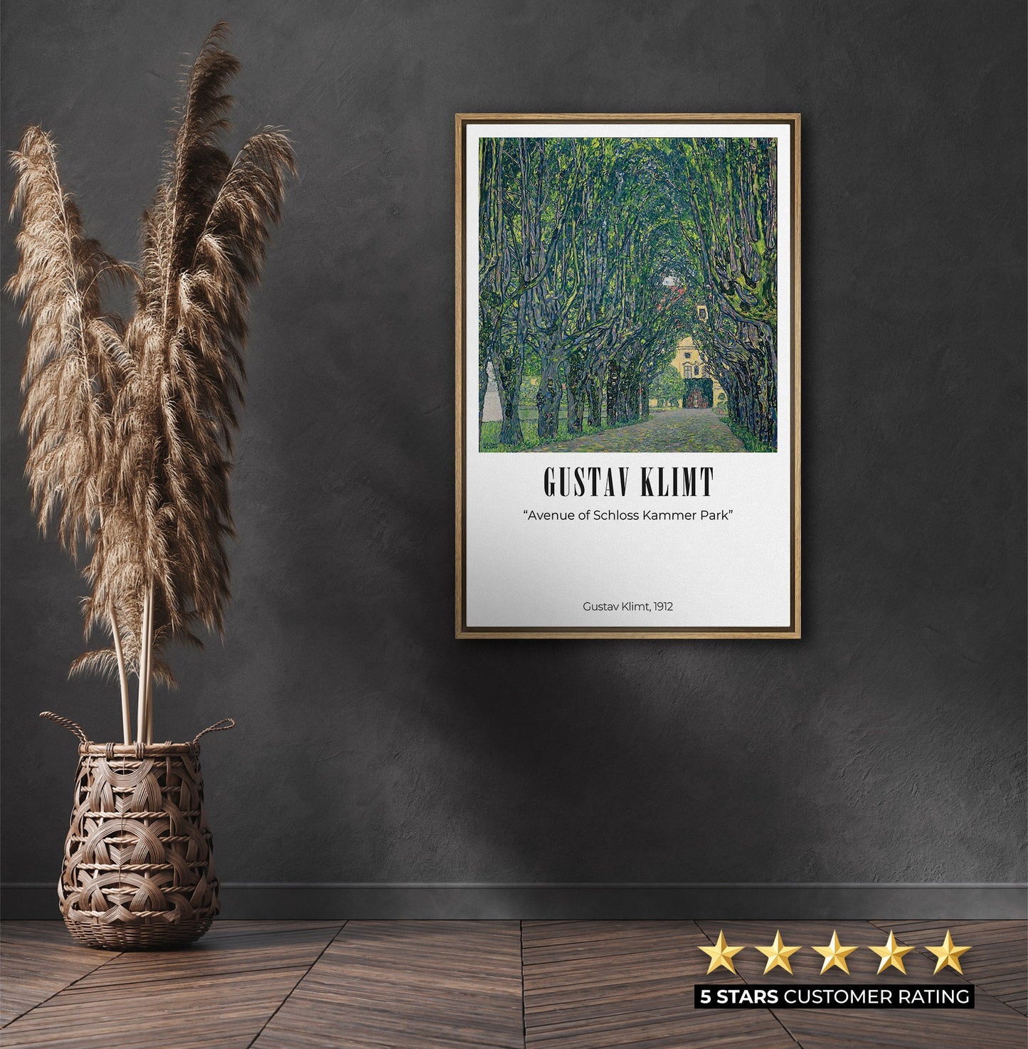 EasySuger Avenue of Schloss Kammer Park by Gustav Klimt, Framed Wall Art, Framed Canvas Wall art with hanging kit