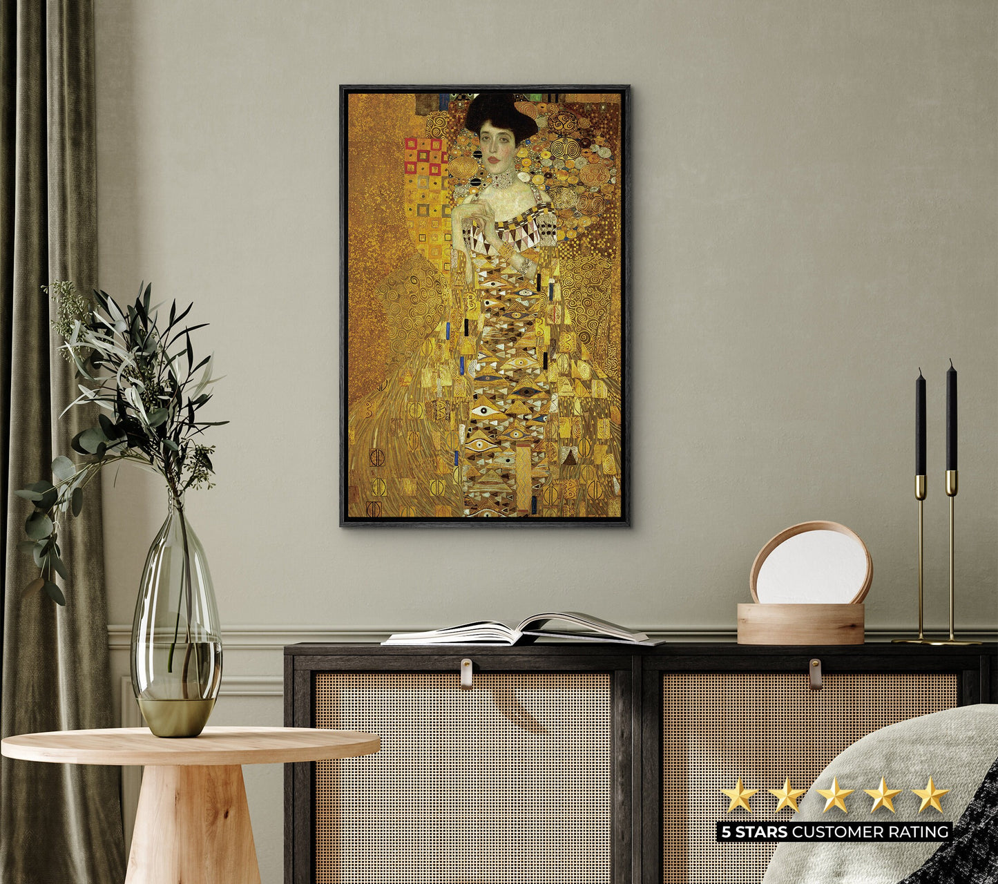 EasySuger Gustav Klimt Wall Art, Portrait of Adele Bloch-Bauer I | Framed Canvas Wall art