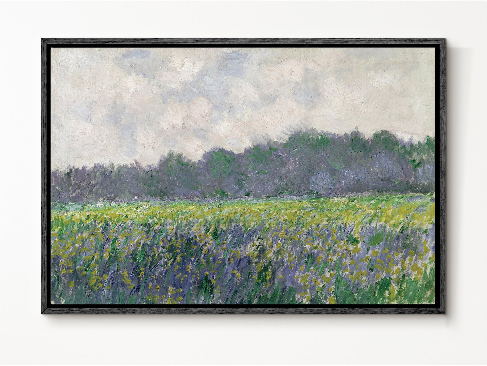 EasySuger Claude Monet Wall Art | Field of Yellow Irises at Giverny, 1887 | Framed Canvas Wall Art with hanging kit | EG6