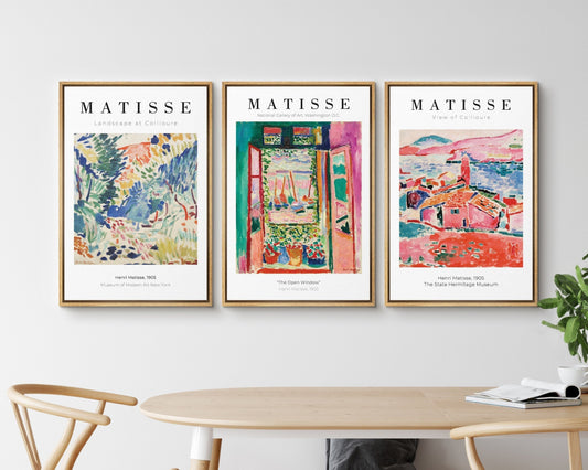 EasySuger 3 Pieces Matisse Wall Art | Floating Frame Print | Framed Canvas Wall Art for living room and bedroom