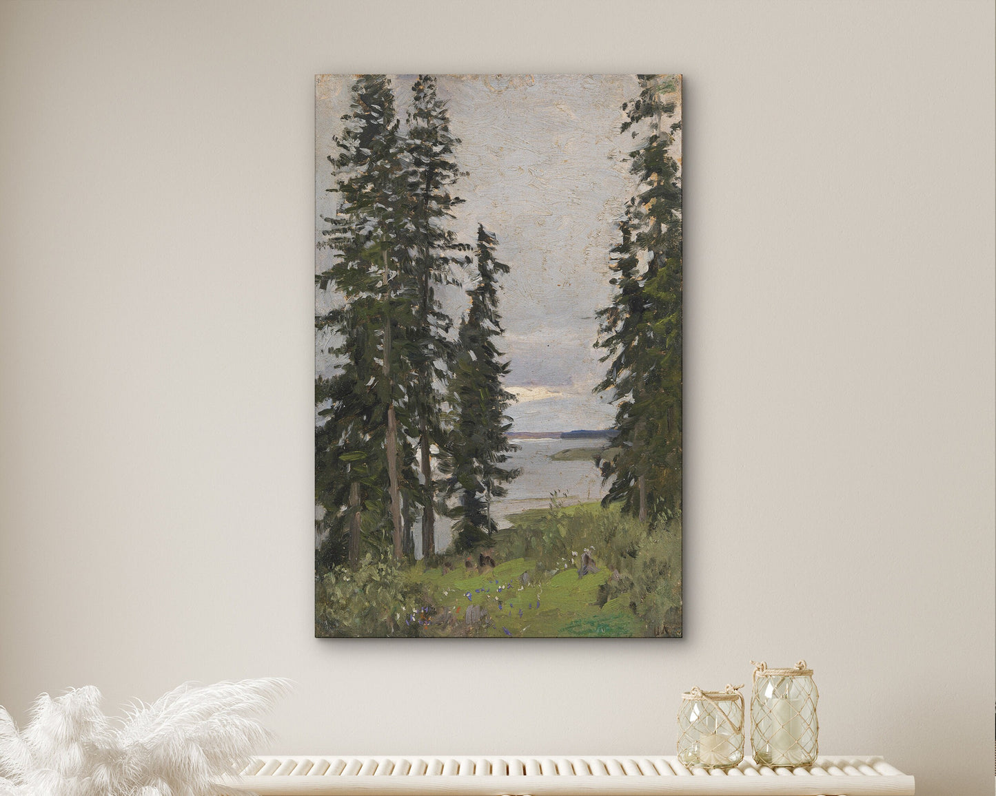 EasySuger Oil Painting Landscape Wall Art, Vintage Nature Framed Large Gallery Art, Antique Art with hanging kit VT-11