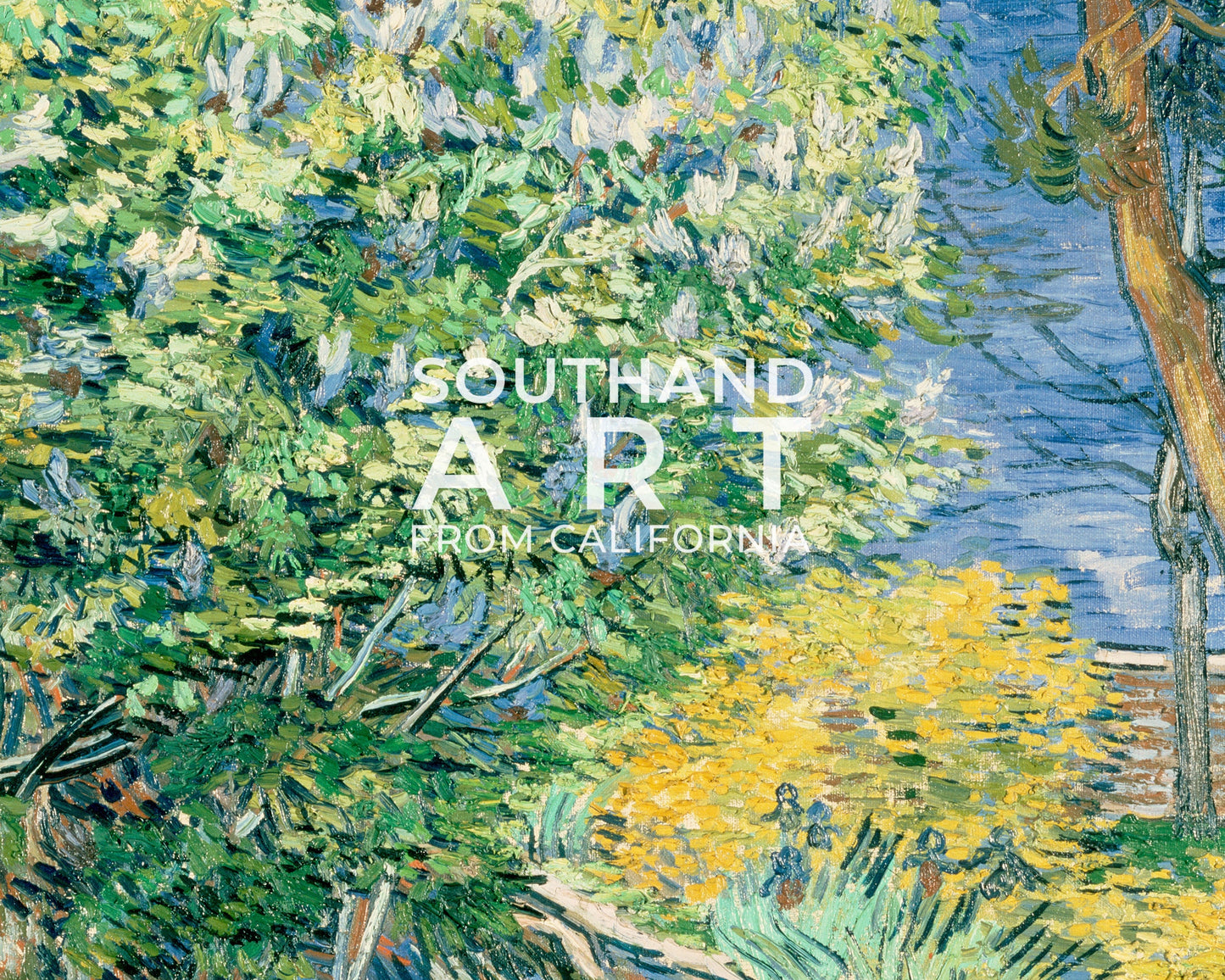 SouthandArt Van Gogh Wall Art print | Lilac Bush | Framed Canvas Wall Art with hanging kit