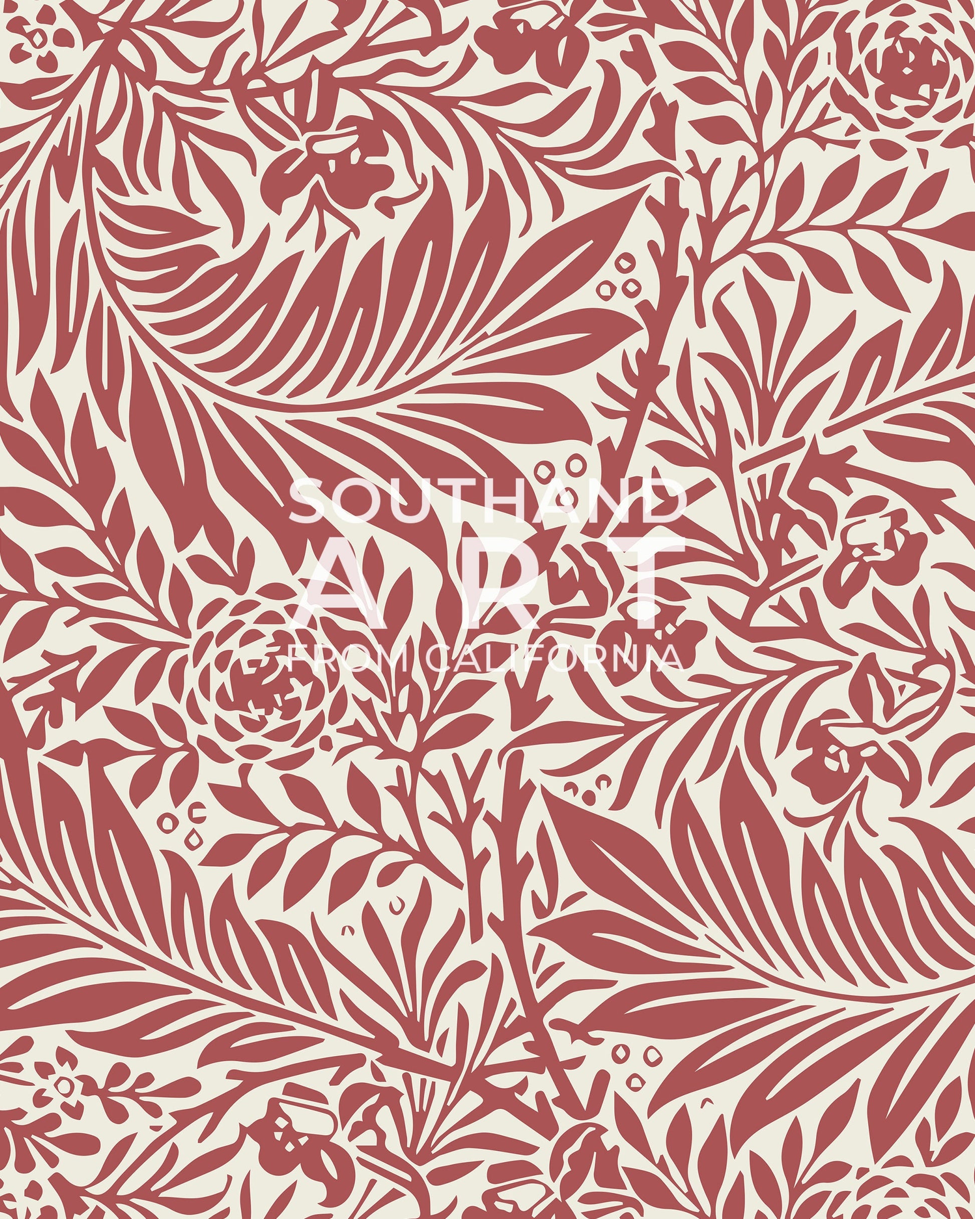 SouthandArt Modern Wall art, William Morris Framed Canvas Art print with hanging kit