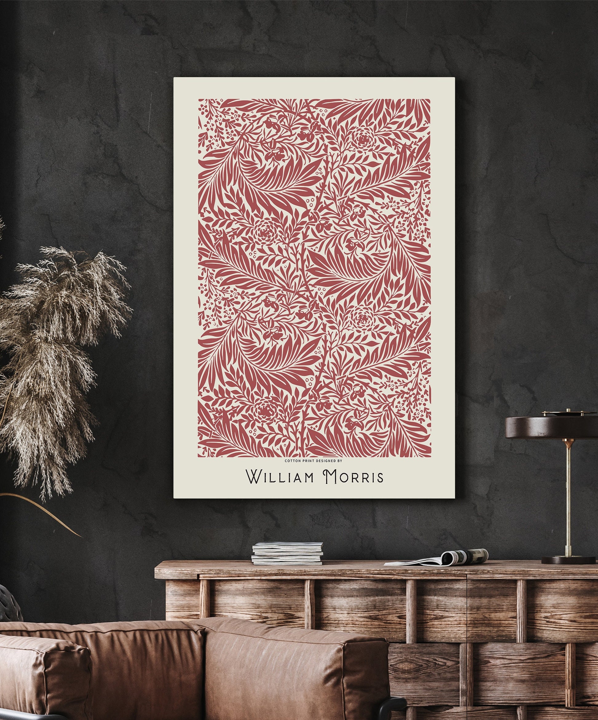 SouthandArt Modern Wall art, William Morris Framed Canvas Art print with hanging kit