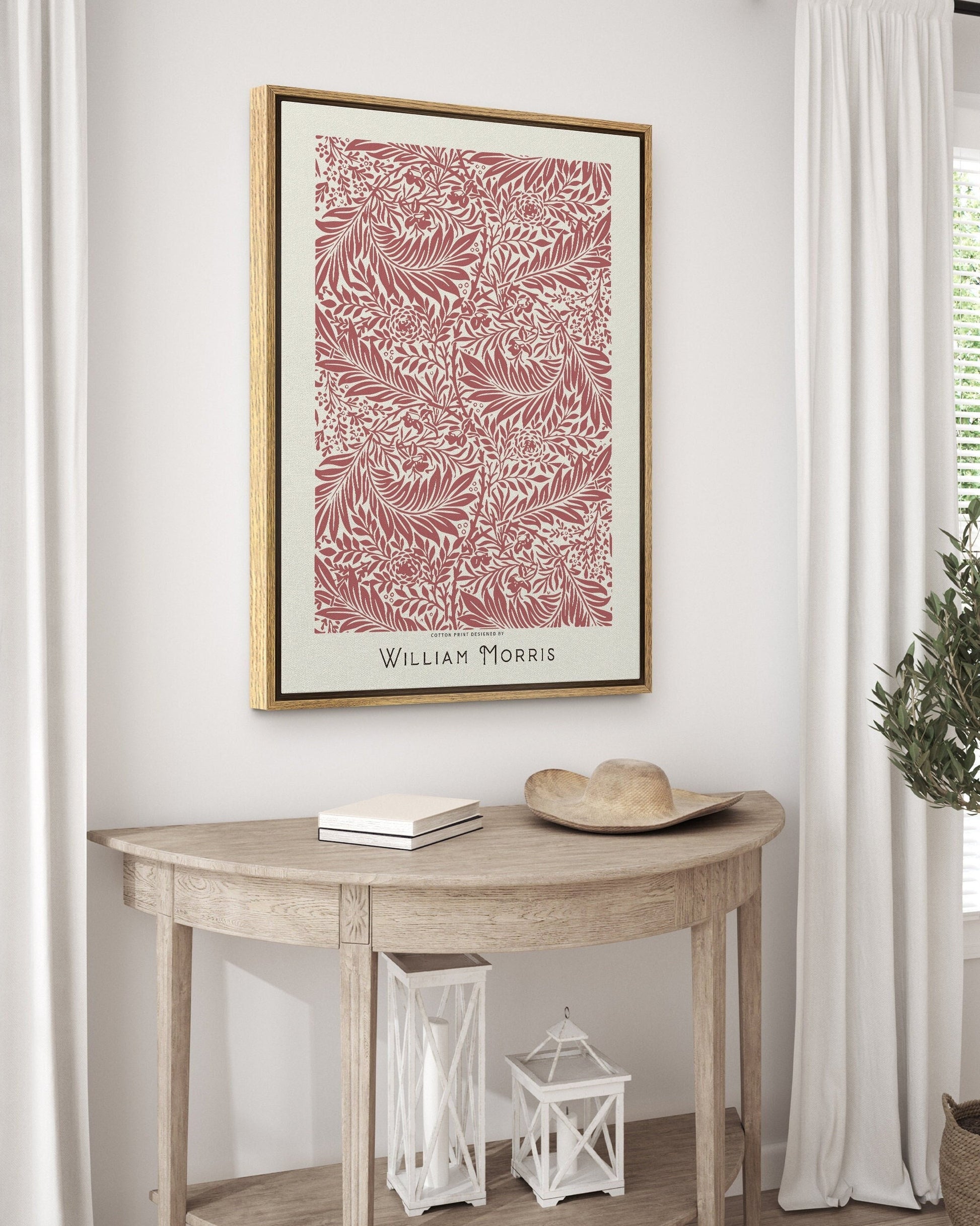 SouthandArt Modern Wall art, William Morris Framed Canvas Art print with hanging kit