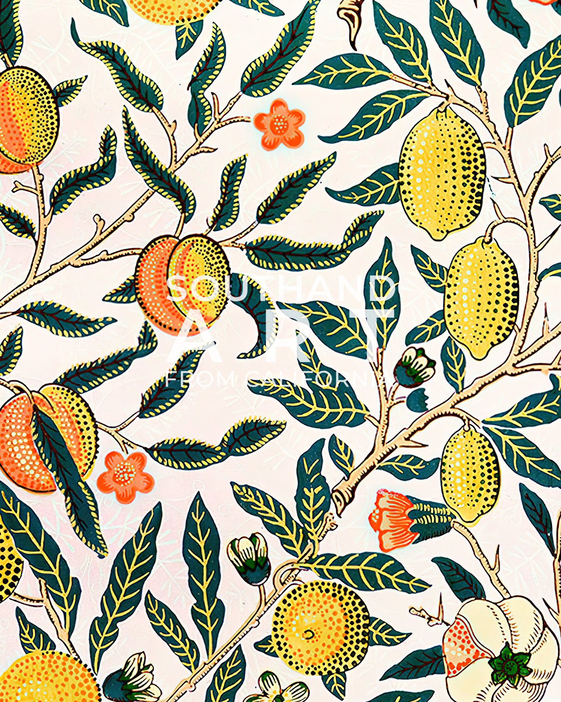 SouthandArt Modern Wall art, William Morris Framed Canvas Art print with hanging kit