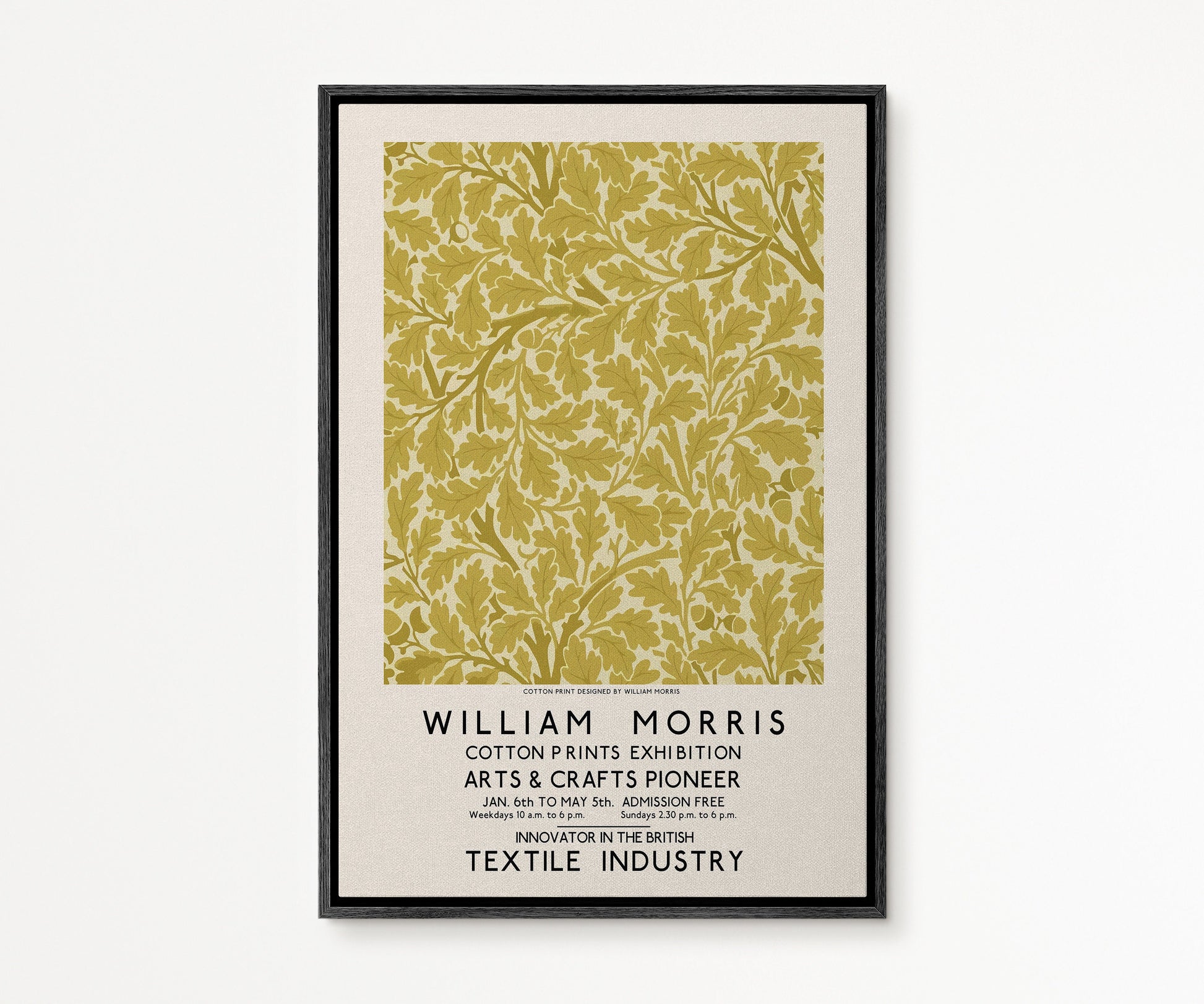 SouthandArt Modern Wall art, William Morris Framed Canvas Art print with hanging kit