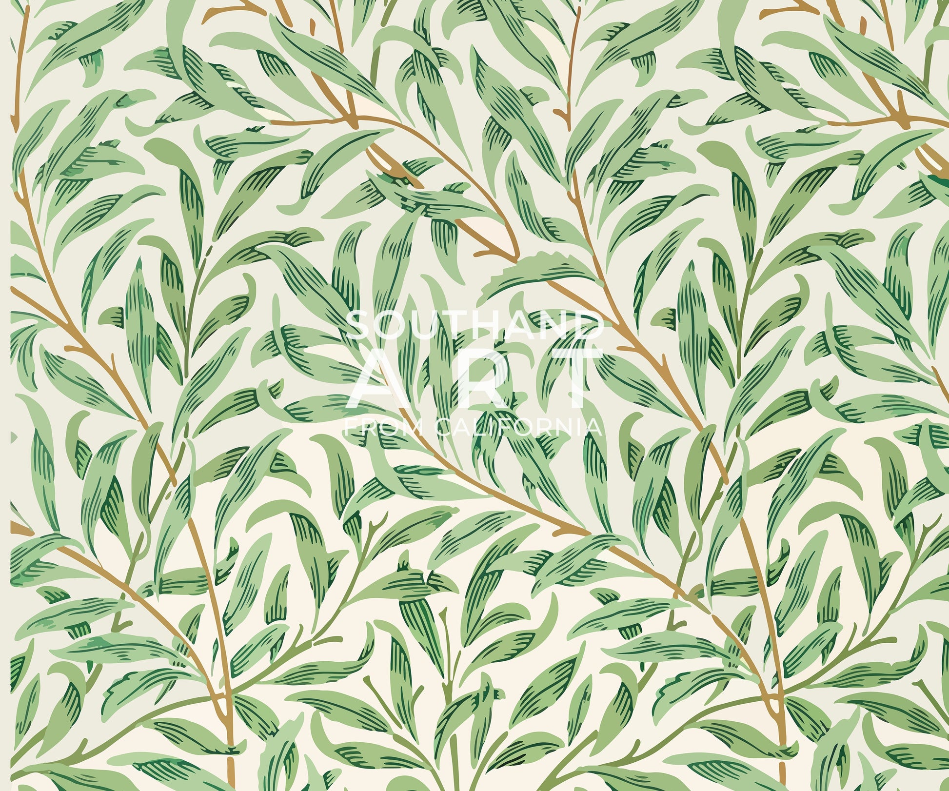 SouthandArt Modern Wall art, William Morris Framed Canvas Art print with hanging kit