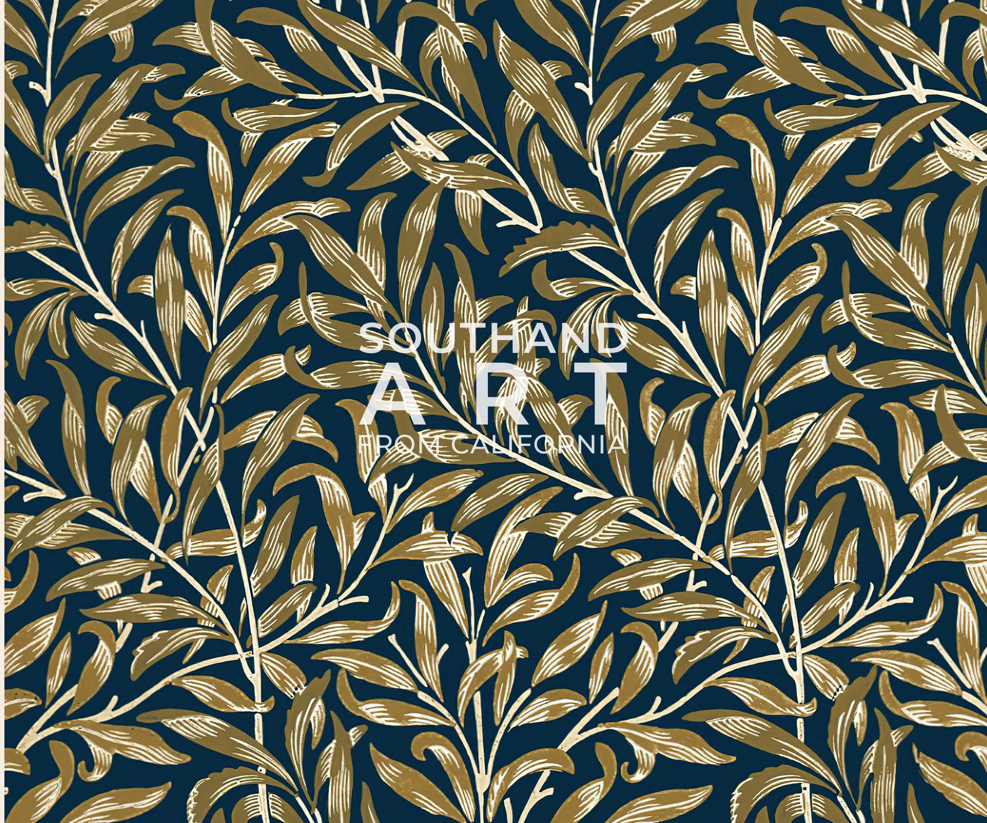 SouthandArt Modern Wall art, William Morris Framed Canvas Art print with hanging kit