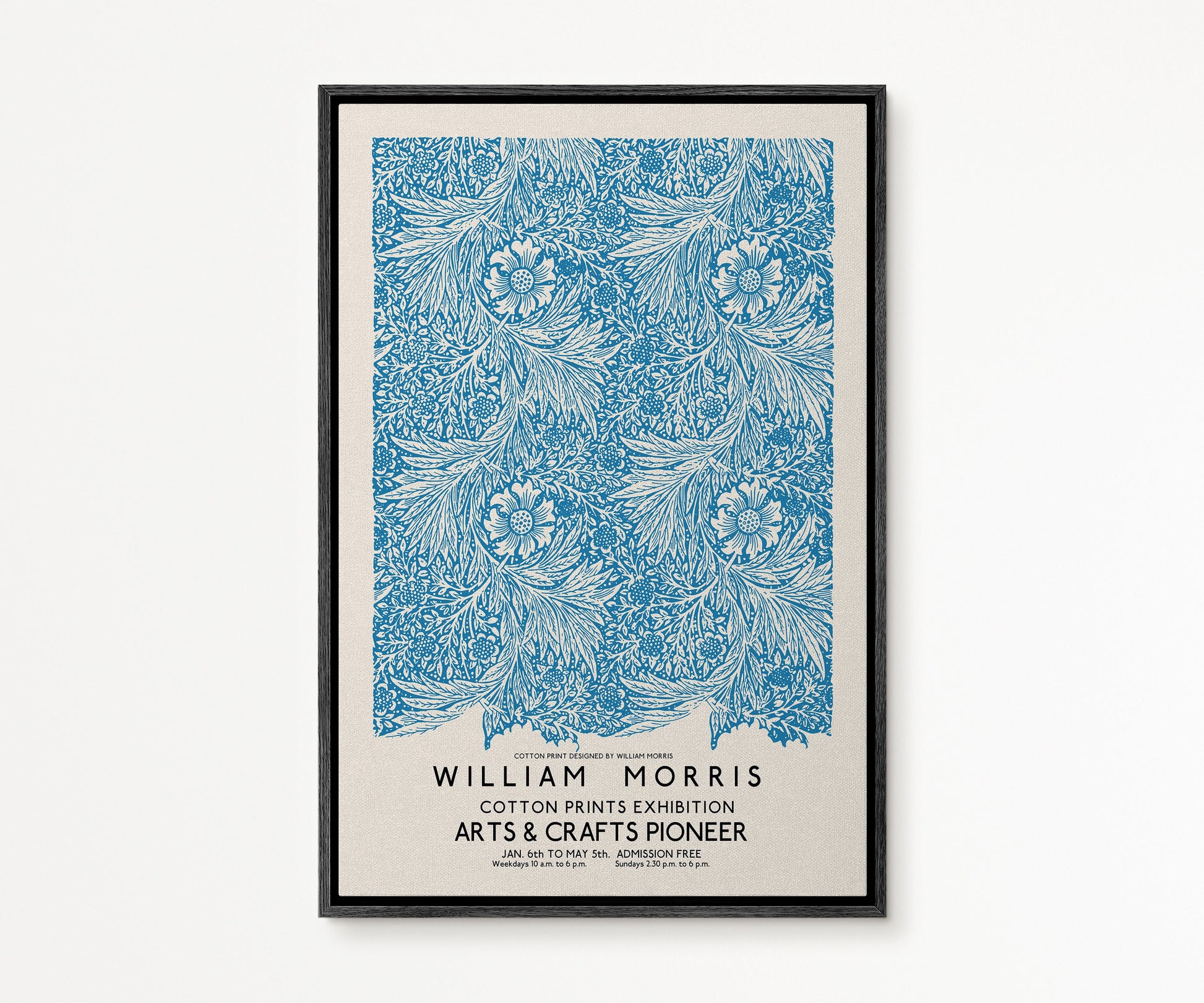 SouthandArt Modern Wall art, William Morris Framed Canvas Art print with hanging kit