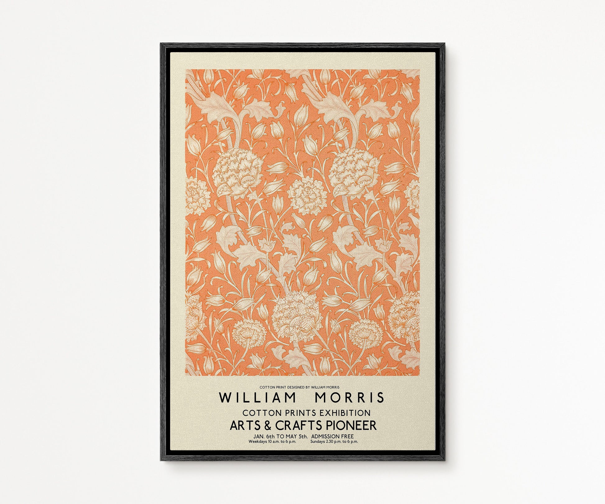 SouthandArt Modern Wall art, William Morris Framed Canvas Art print with hanging kit