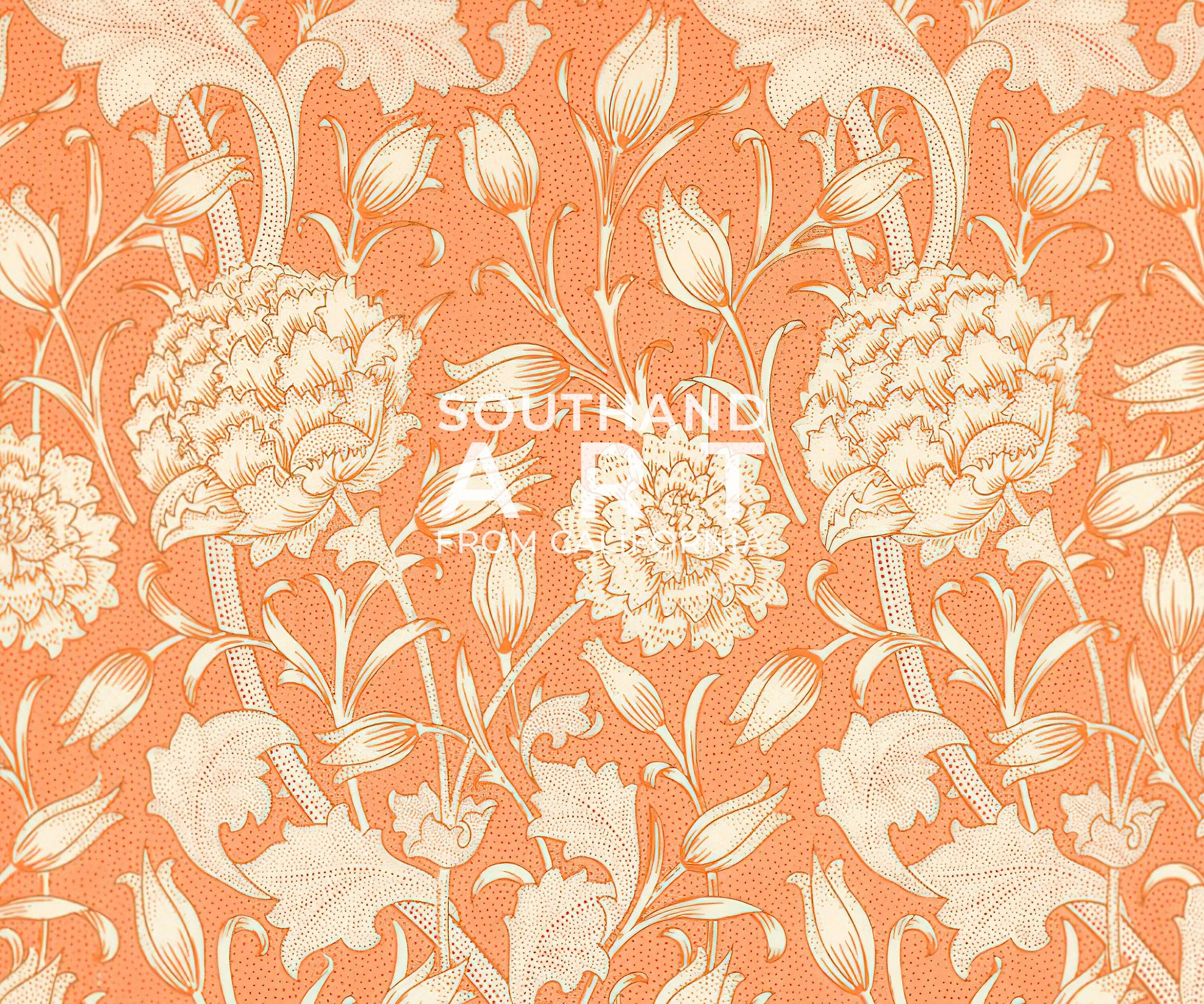 SouthandArt Modern Wall art, William Morris Framed Canvas Art print with hanging kit