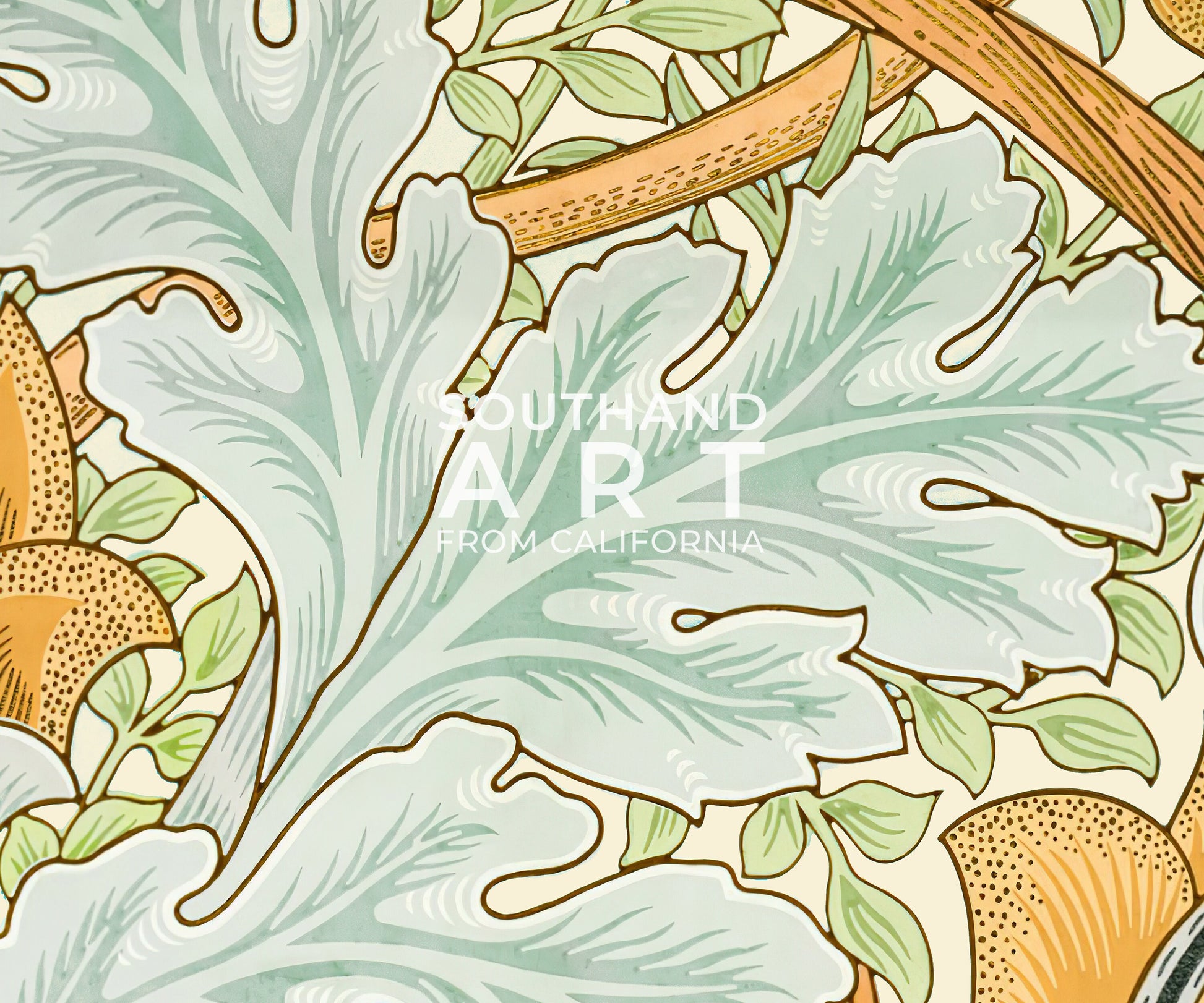 SouthandArt Modern Wall art, William Morris Framed Canvas Art print with hanging kit