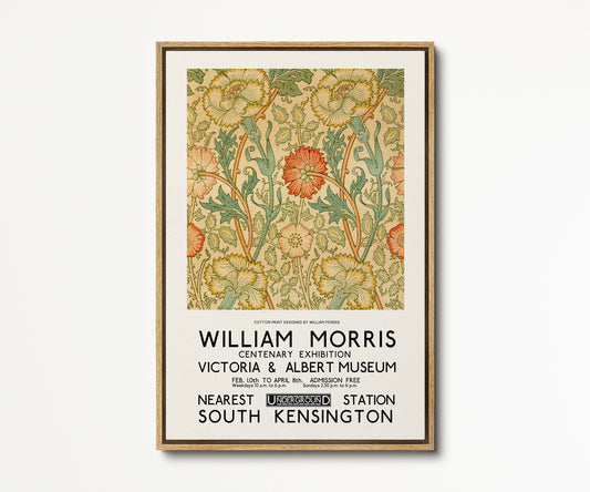 SouthandArt Modern Wall art, William Morris Framed Canvas Art print with hanging kit