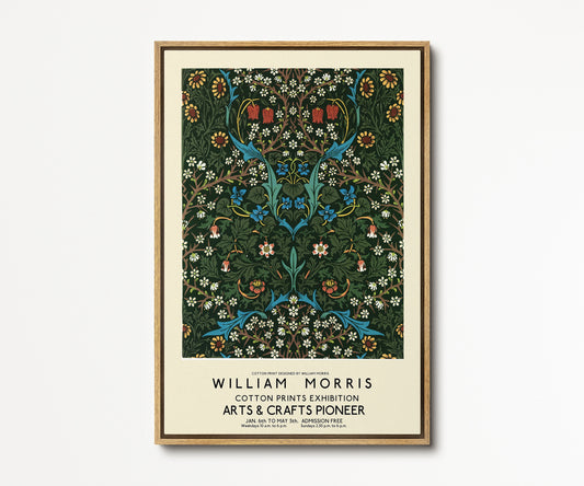 SouthandArt Modern Wall art, William Morris Framed Canvas Art print with hanging kit