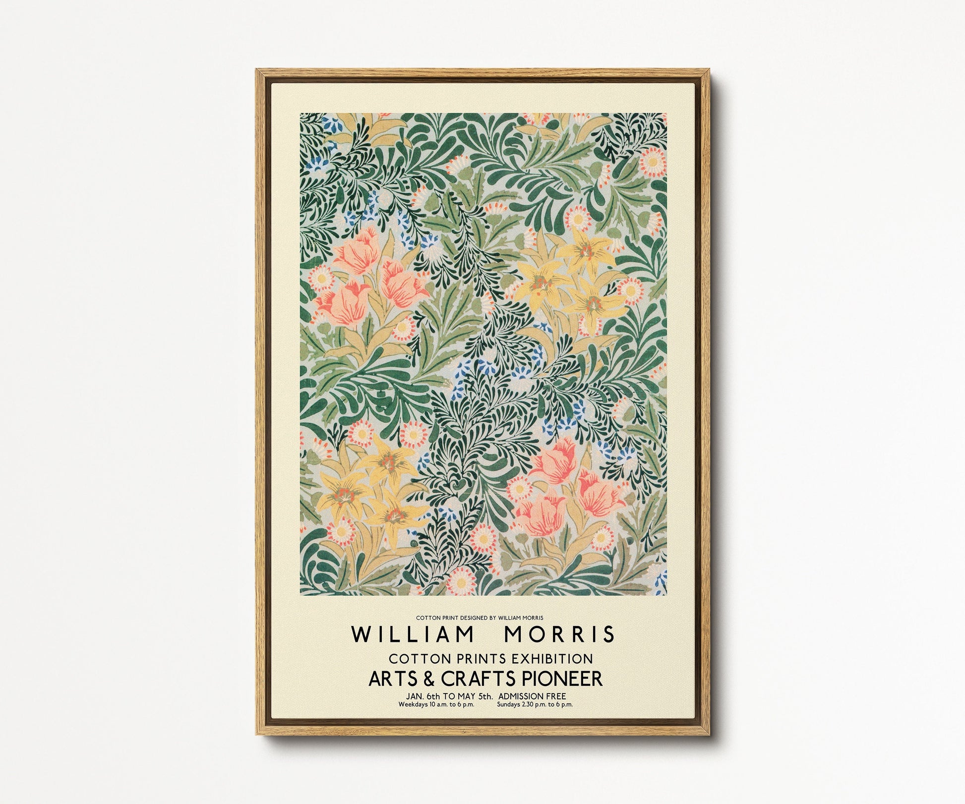 SouthandArt Modern Wall art, William Morris Framed Canvas Art print with hanging kit