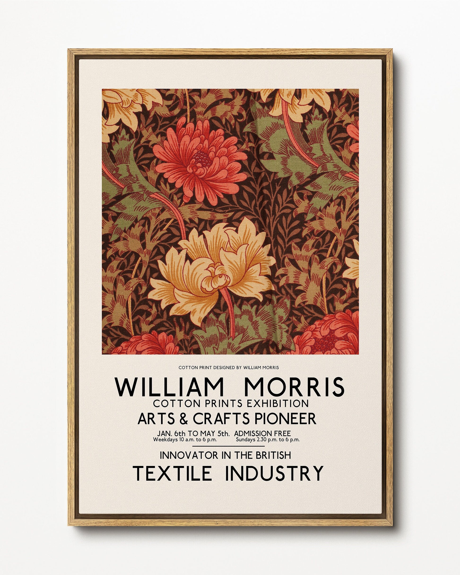 SouthandArt Modern Wall art, William Morris Framed Canvas Art print with hanging kit