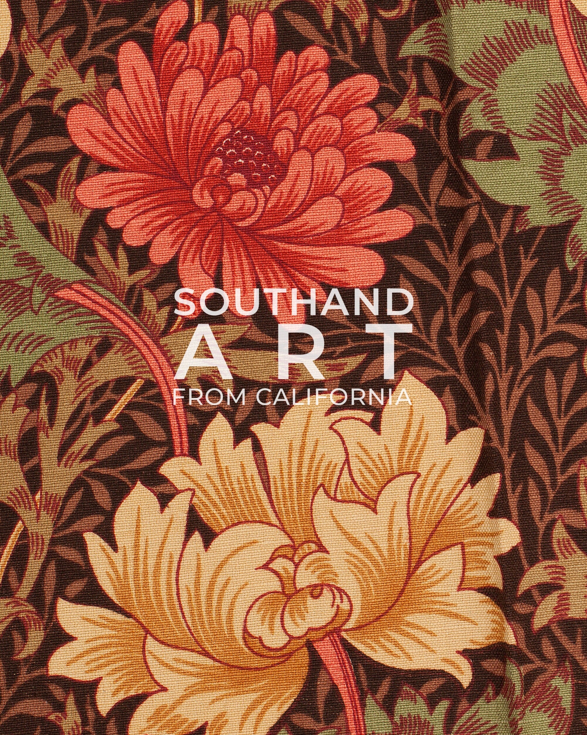 SouthandArt Modern Wall art, William Morris Framed Canvas Art print with hanging kit