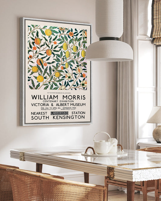 SouthandArt Modern Wall art, William Morris Framed Canvas Art print with hanging kit