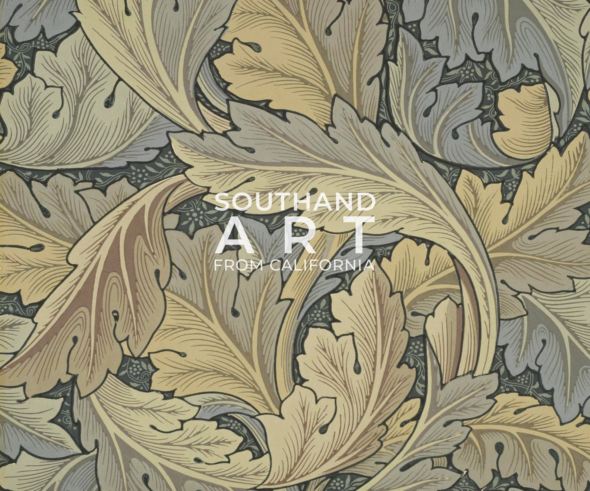 SouthandArt Modern Wall art, William Morris Framed Canvas Art print with hanging kit