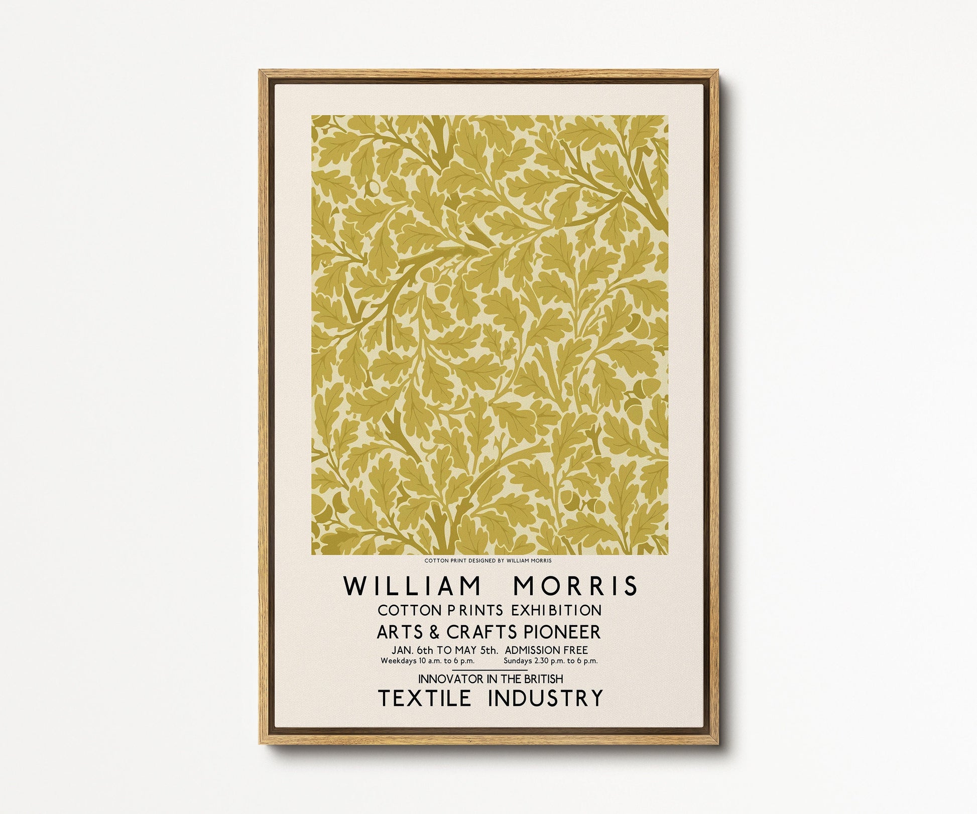 SouthandArt Modern Wall art, William Morris Framed Canvas Art print with hanging kit