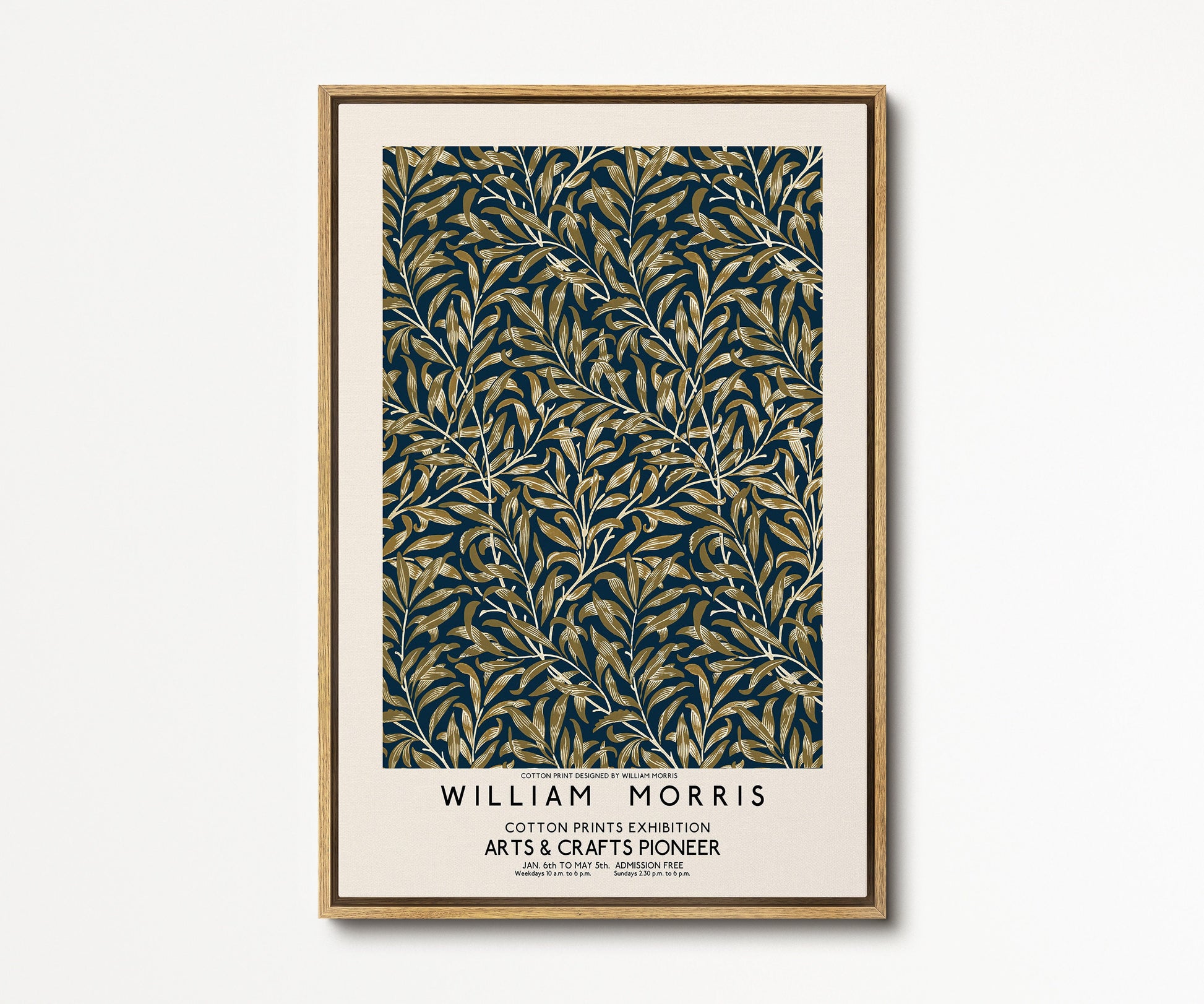 SouthandArt Modern Wall art, William Morris Framed Canvas Art print with hanging kit