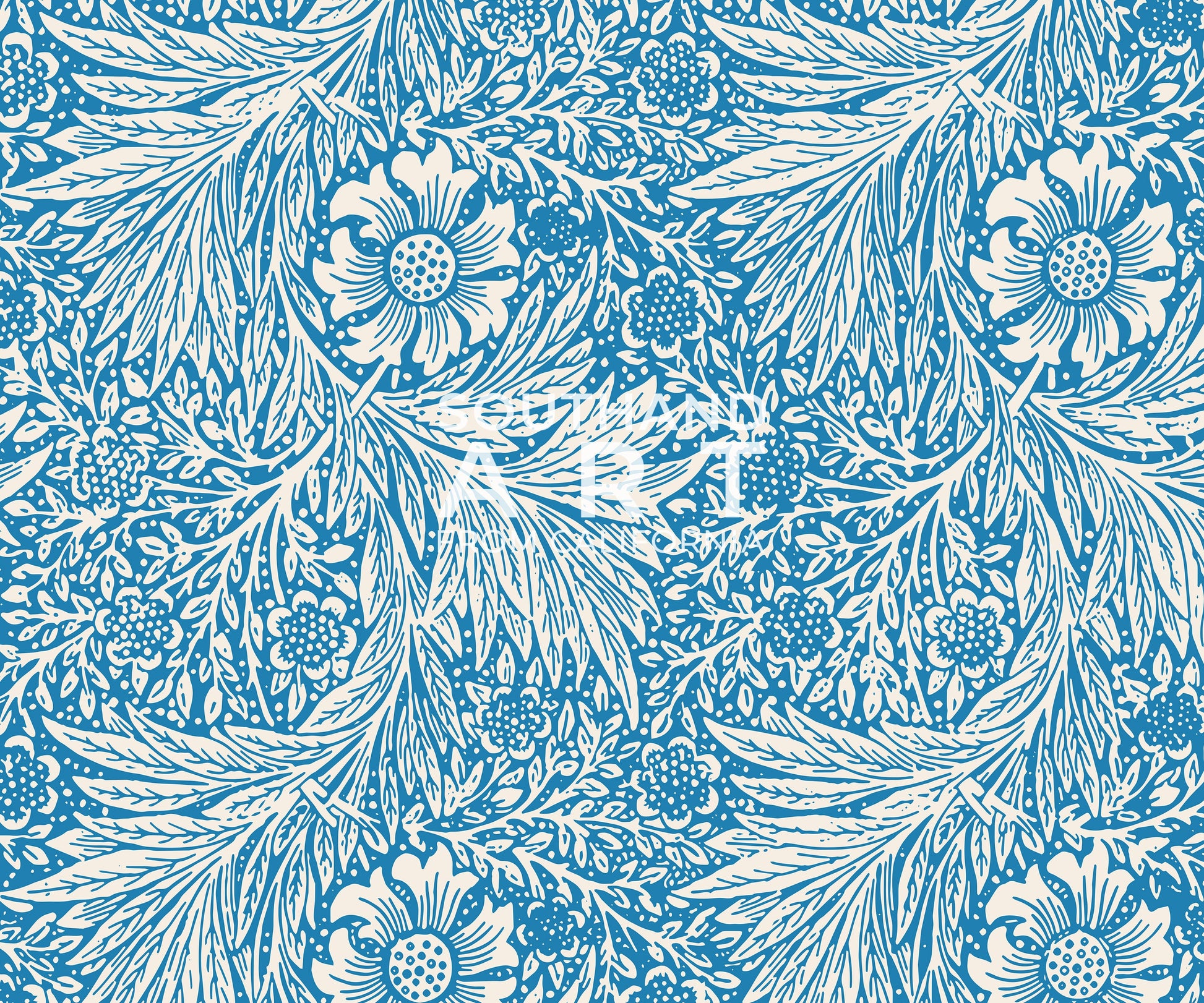 SouthandArt Modern Wall art, William Morris Framed Canvas Art print with hanging kit