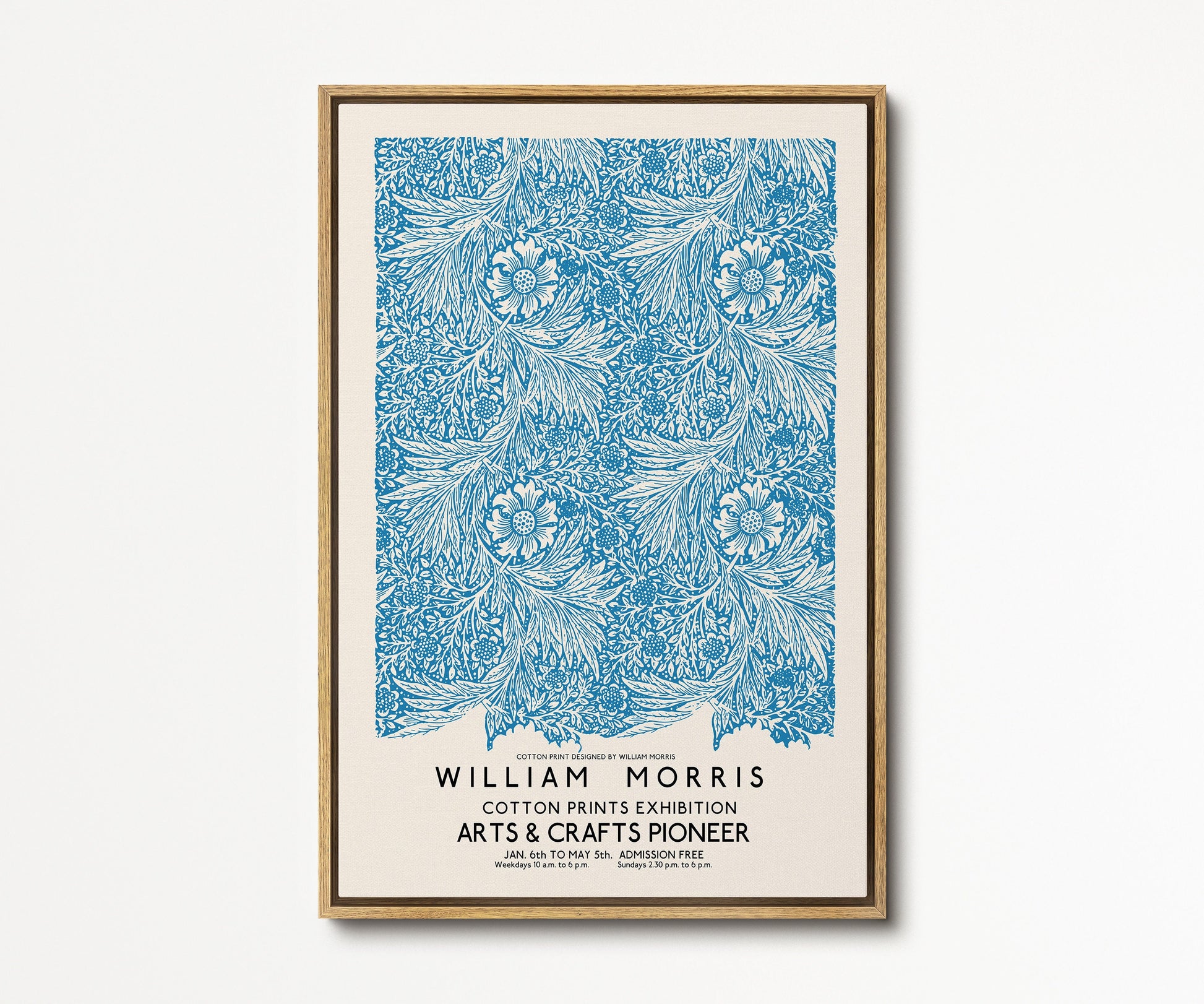 SouthandArt Modern Wall art, William Morris Framed Canvas Art print with hanging kit