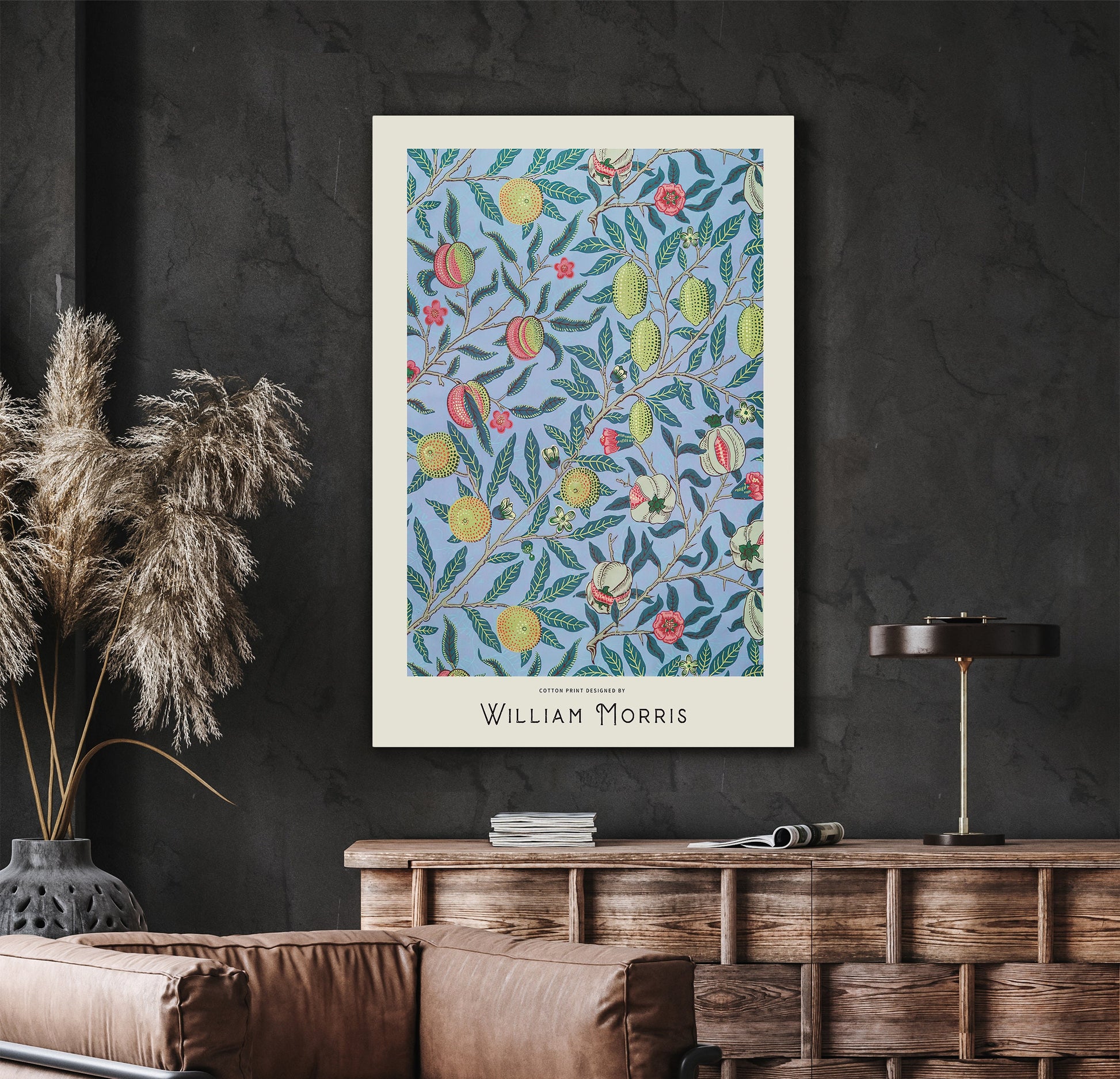 SouthandArt Modern Wall art, William Morris Framed Canvas Art print with hanging kit