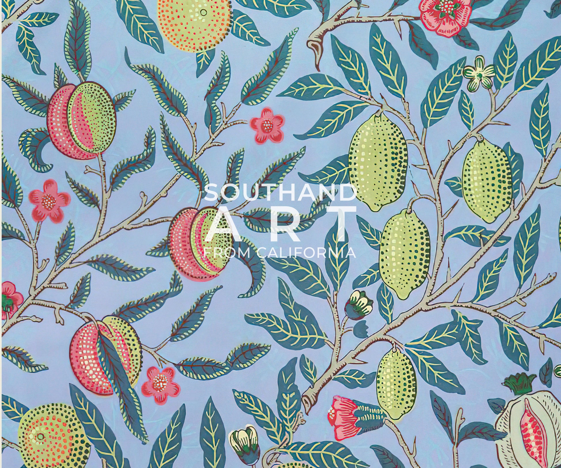 SouthandArt Modern Wall art, William Morris Framed Canvas Art print with hanging kit