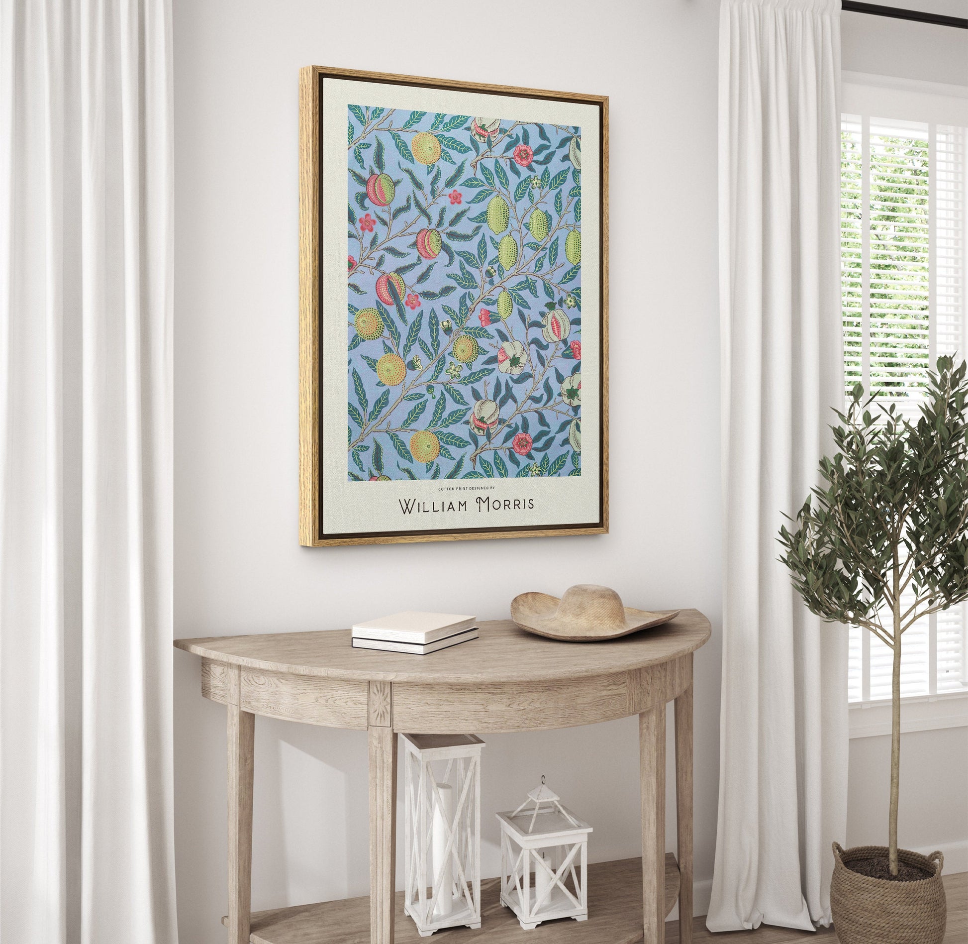 SouthandArt Modern Wall art, William Morris Framed Canvas Art print with hanging kit