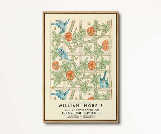SouthandArt Modern Wall art, William Morris Framed Canvas Art print with hanging kit