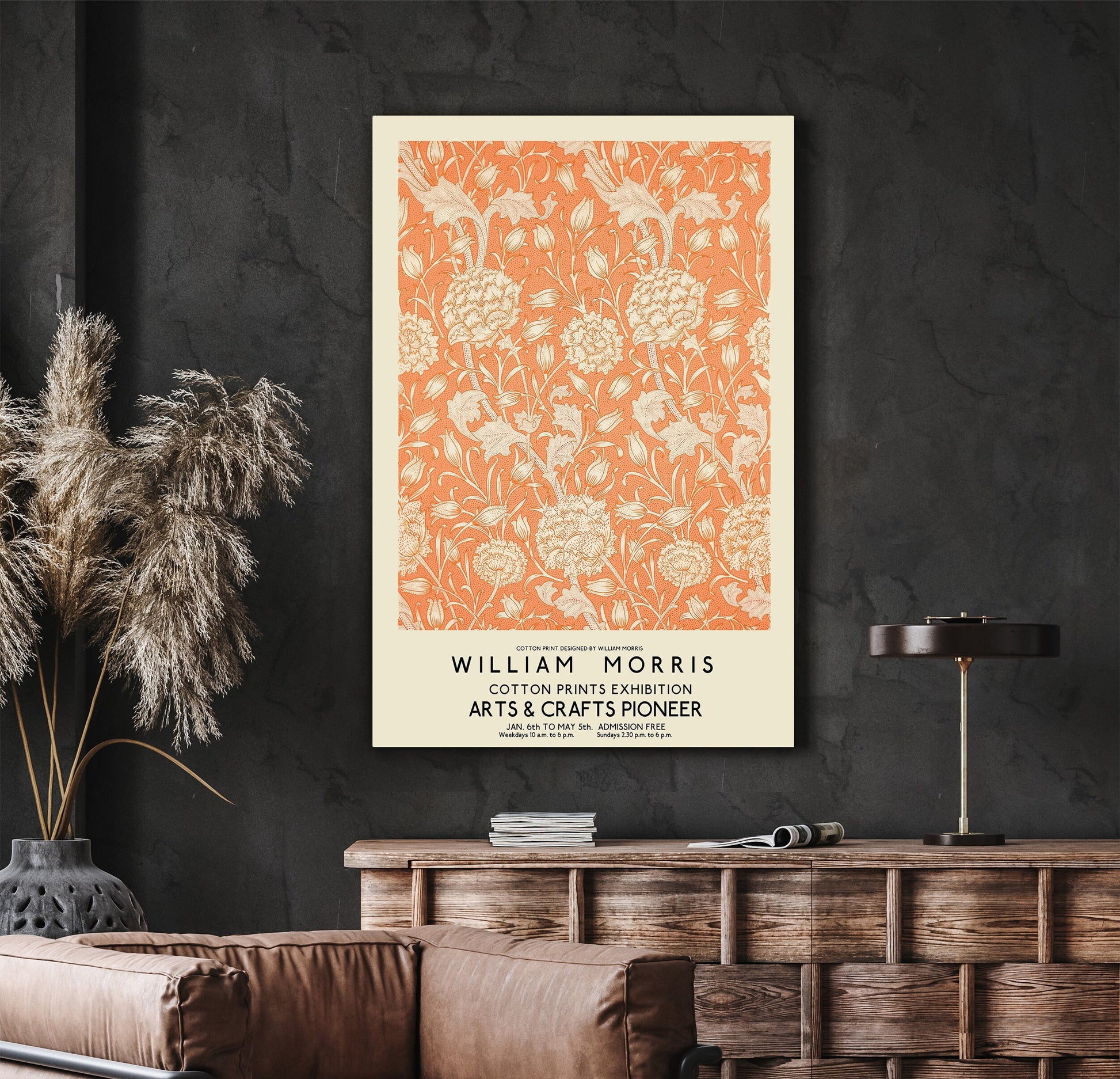 SouthandArt Modern Wall art, William Morris Framed Canvas Art print with hanging kit