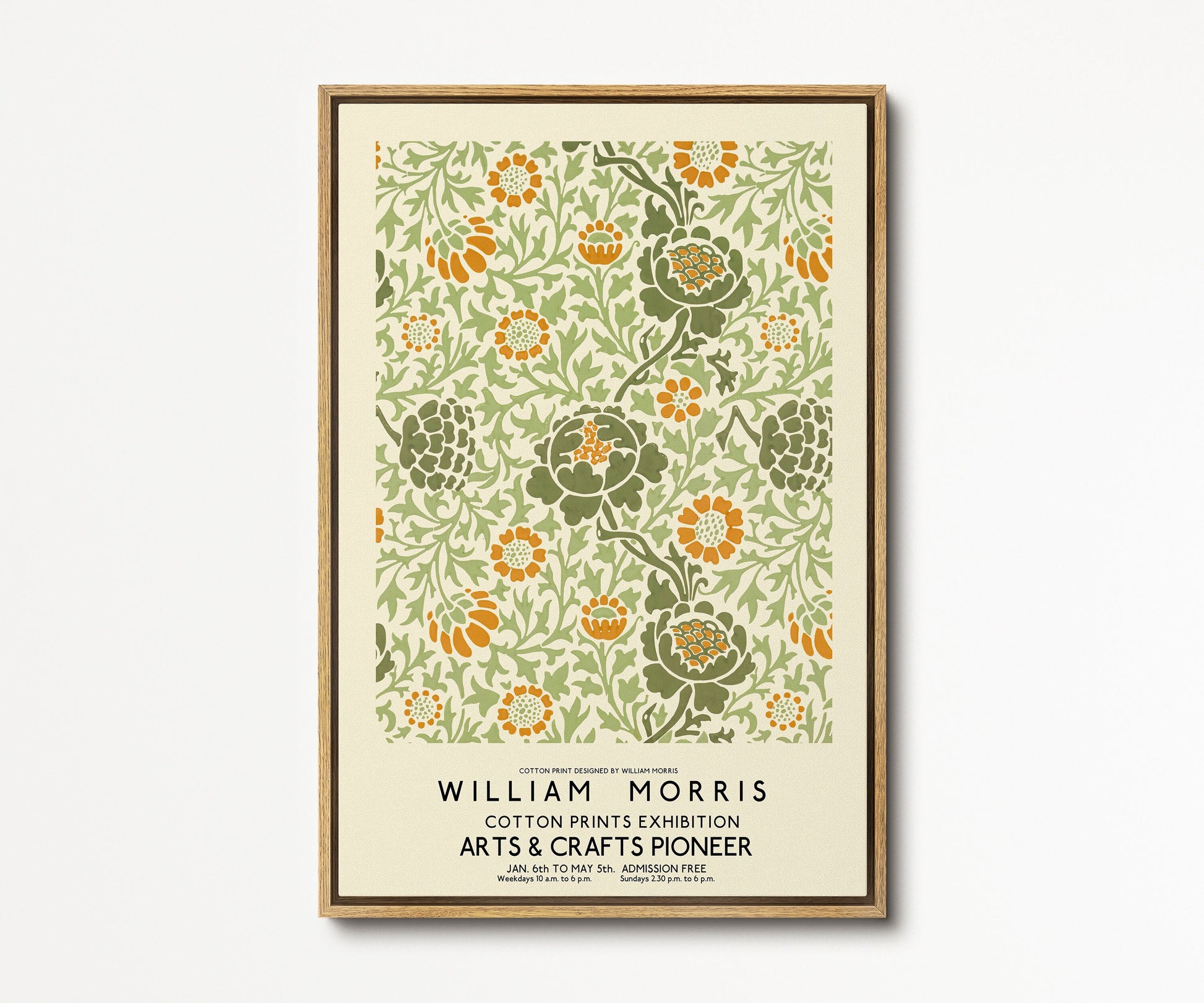 SouthandArt Modern Wall art, William Morris Framed Canvas Art print with hanging kit