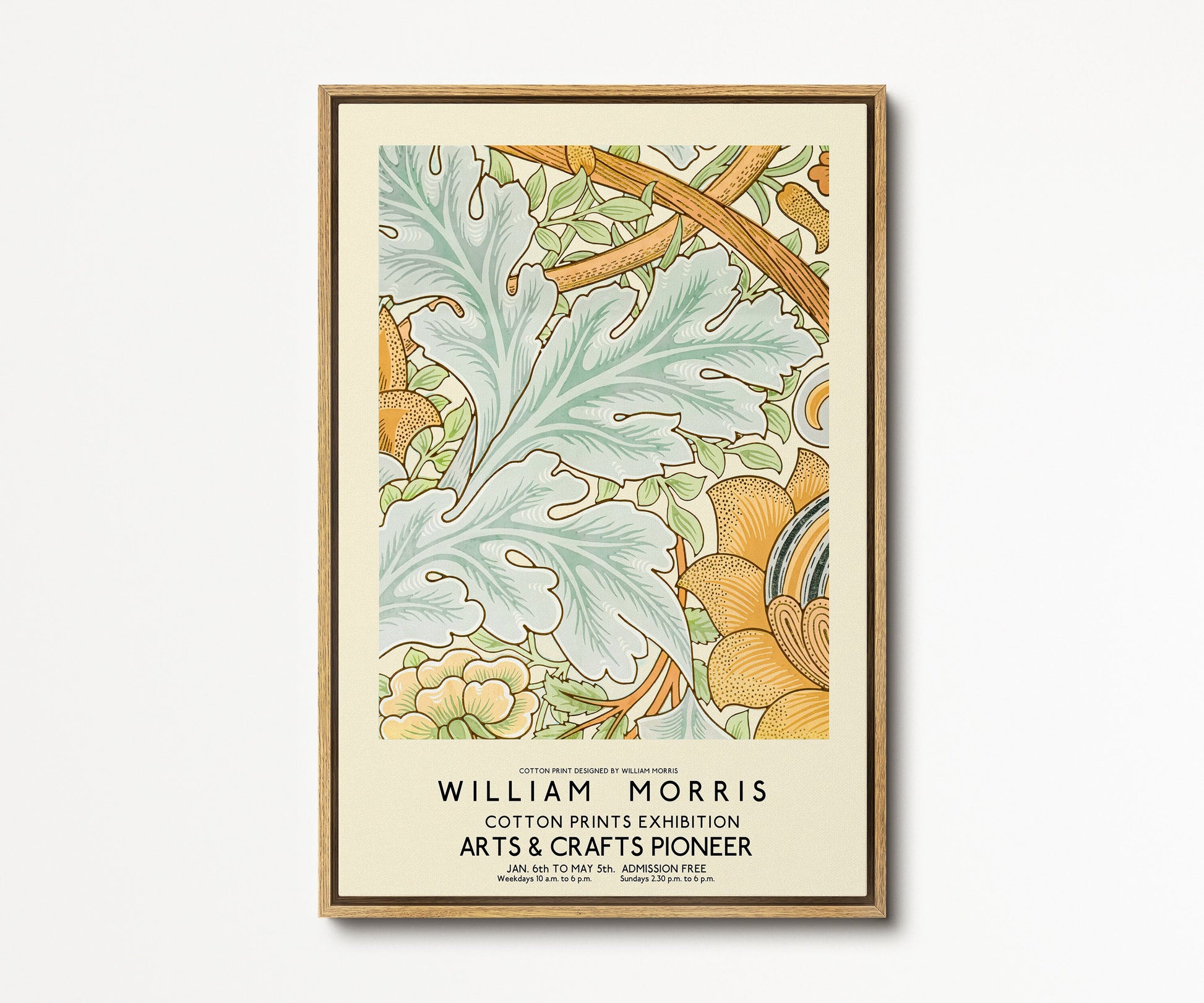 SouthandArt Modern Wall art, William Morris Framed Canvas Art print with hanging kit