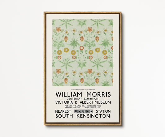 SouthandArt Modern Wall art, William Morris Framed Canvas Art print with hanging kit