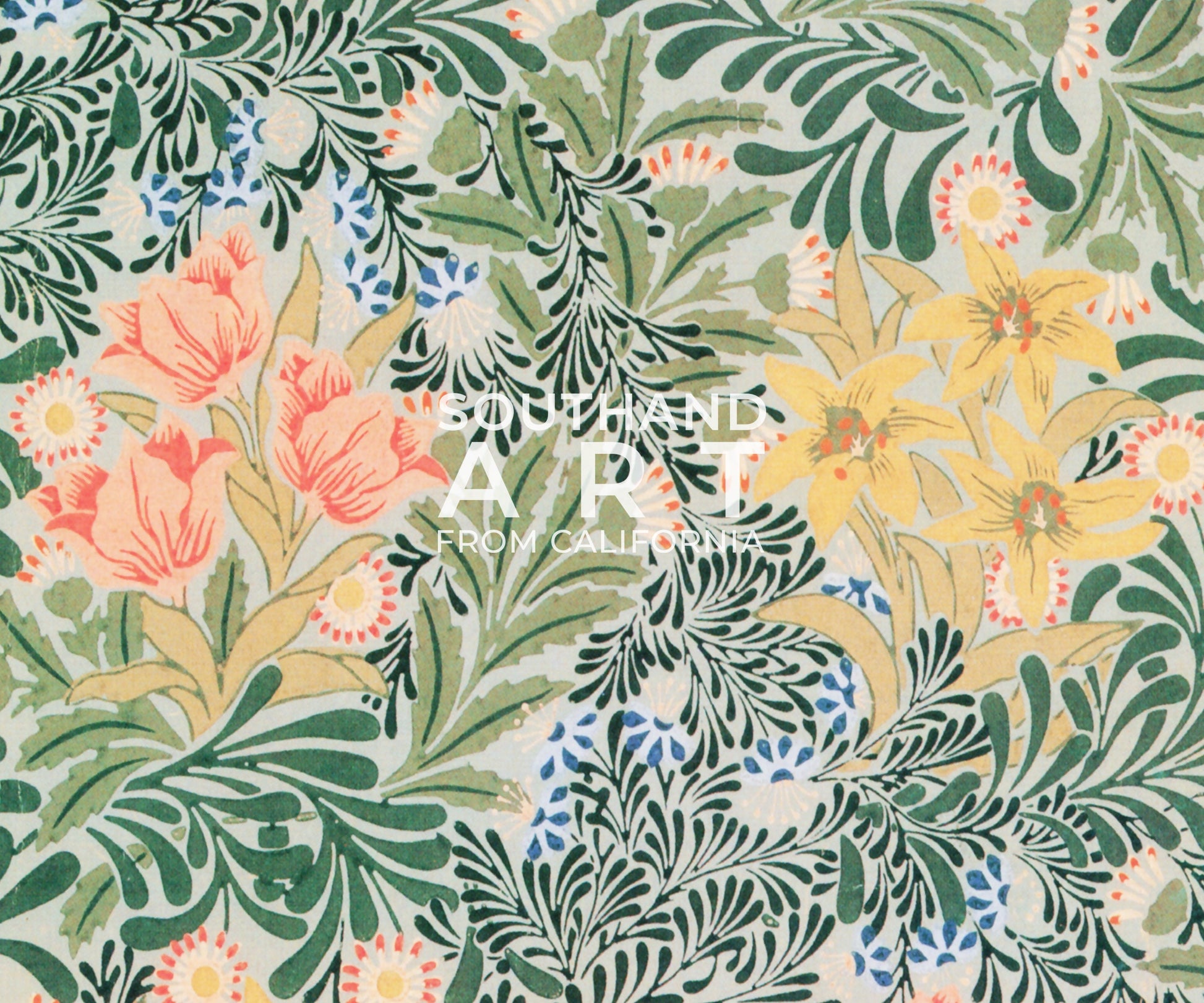 SouthandArt Modern Wall art, William Morris Framed Canvas Art print with hanging kit