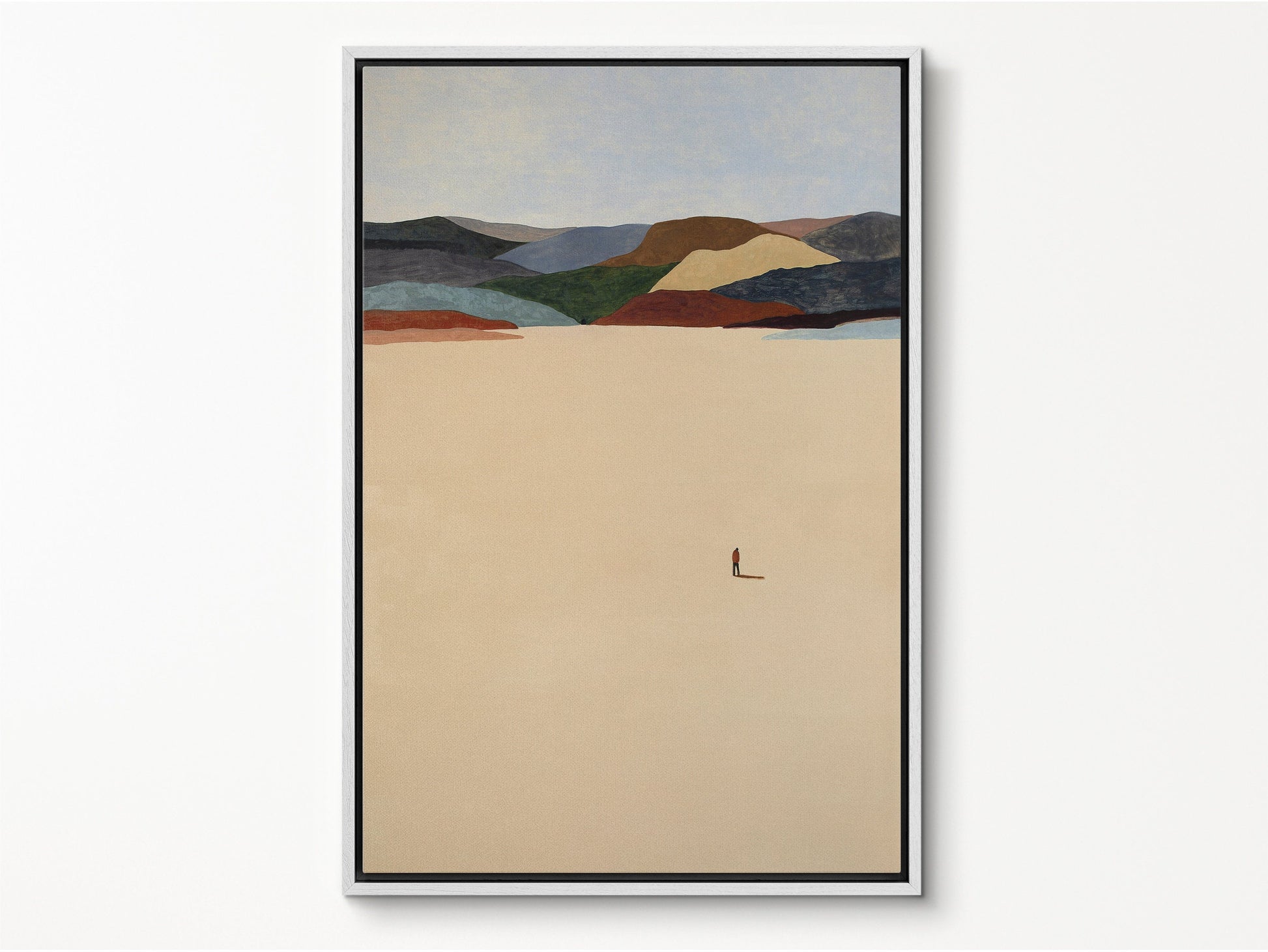 EasySuger Minimalist Landscape Wall Art, Snowfiled Framed Large Gallery Art, Minimalist Art Ready to Hang (with hanging kit)