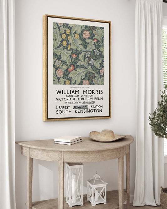 SouthandArt Modern Wall art, William Morris Framed Canvas Art print with hanging kit