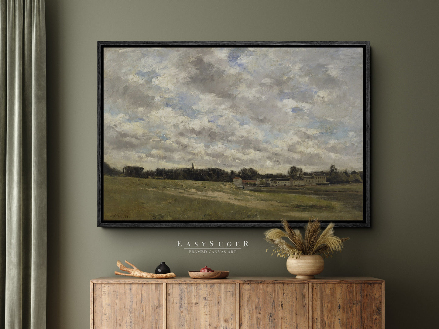 EasySuger Landscape Wall Art, Nature Framed Large Gallery Art, Minimalist Art Ready to Hang (with hanging kit)