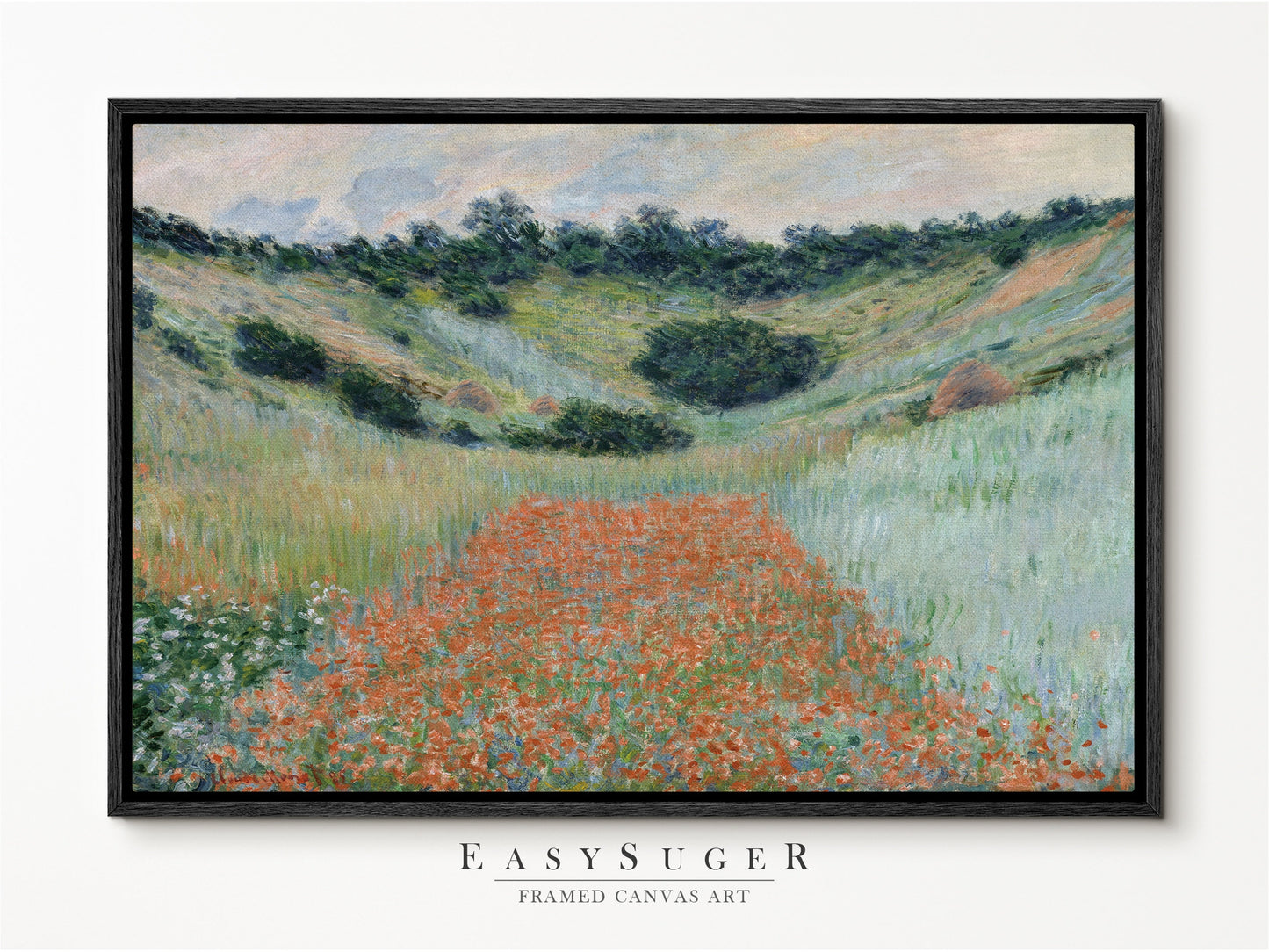 EasySuger Claude Monet Framed Print | Framed Canvas Wall Art with hanging kit
