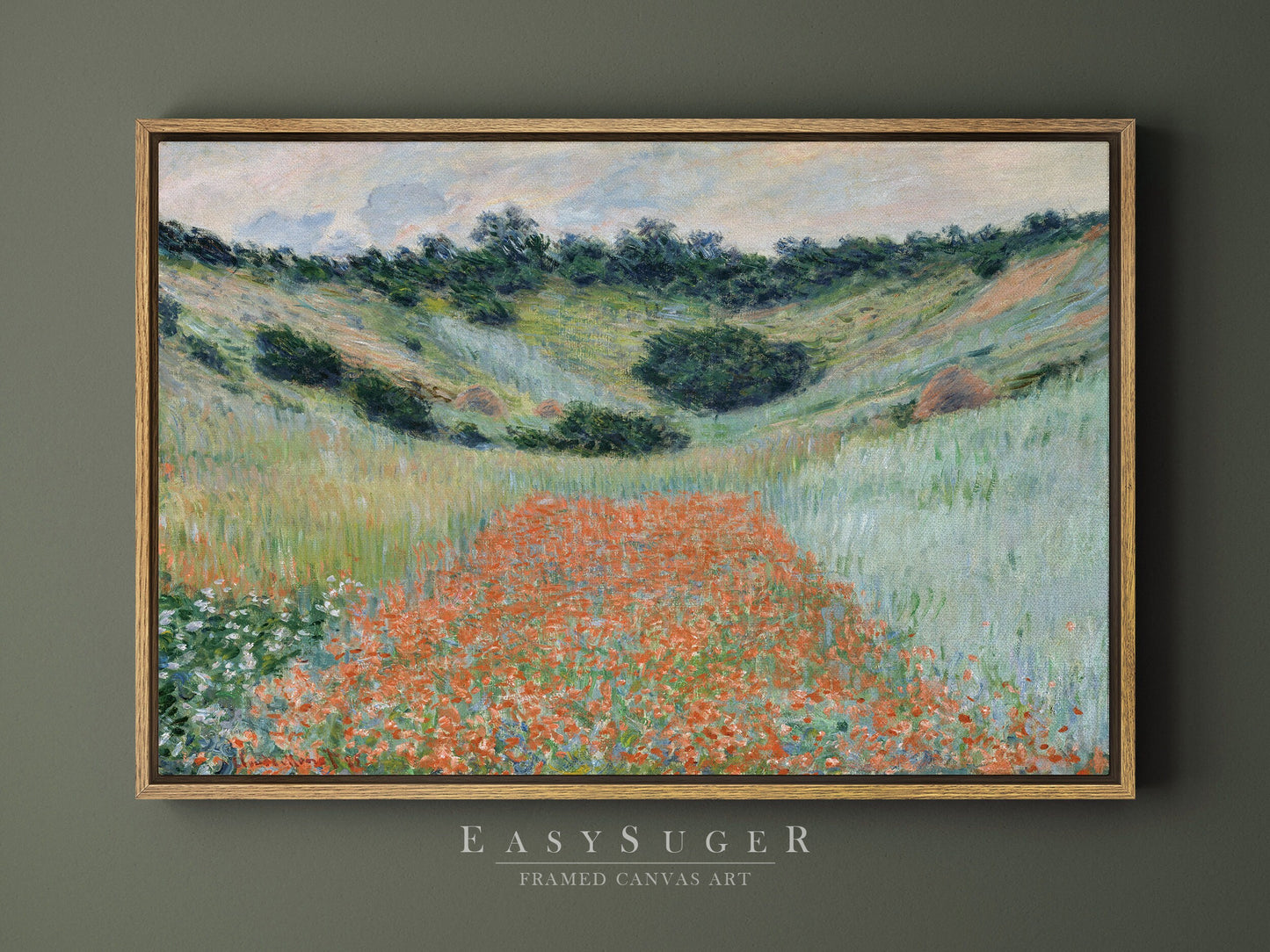 EasySuger Claude Monet Framed Print | Framed Canvas Wall Art with hanging kit