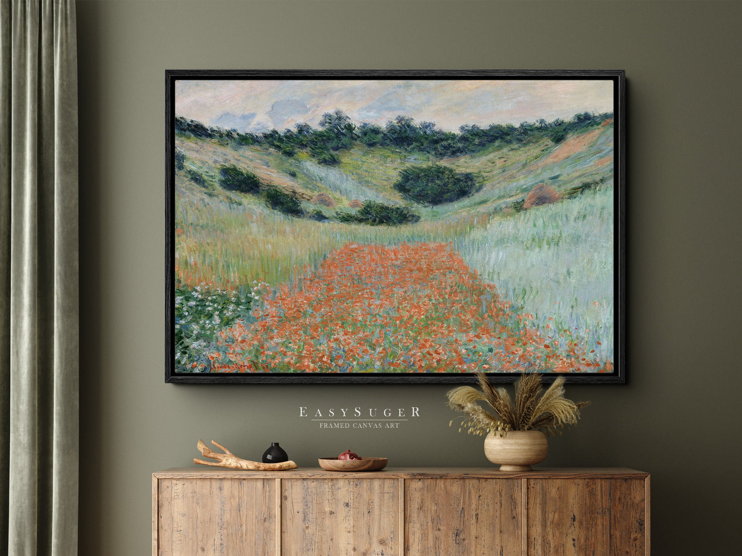 EasySuger Claude Monet Framed Print | Framed Canvas Wall Art with hanging kit