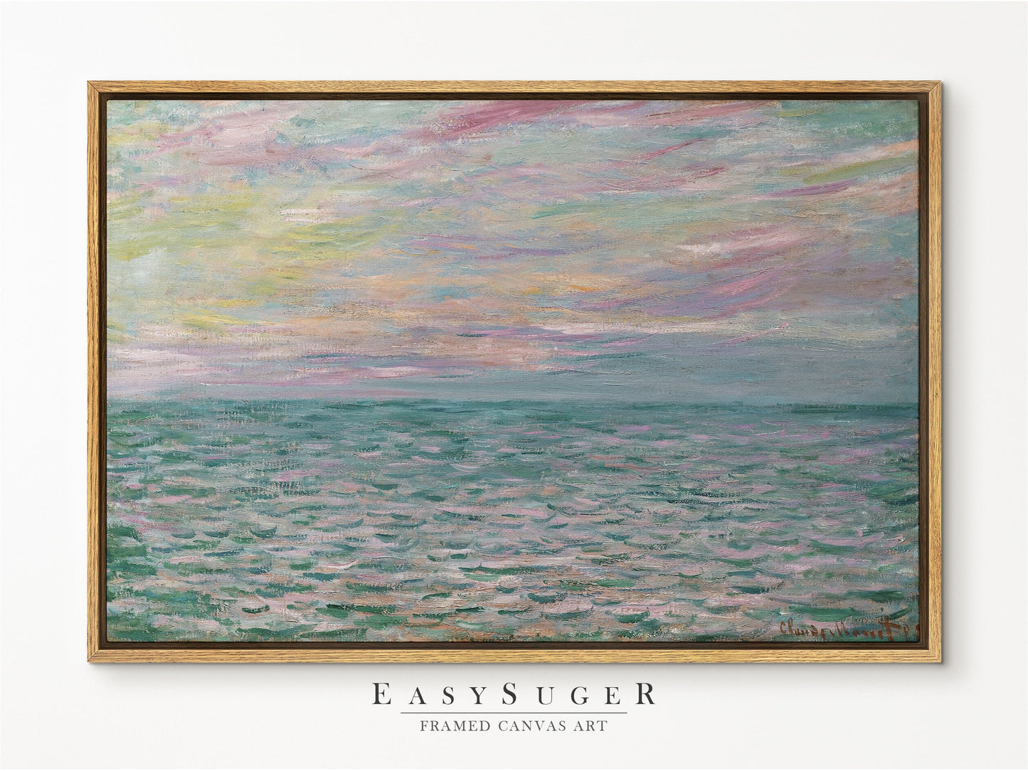 EasySuger Claude Monet Framed Print | Framed Canvas Wall Art with hanging kit | MH12