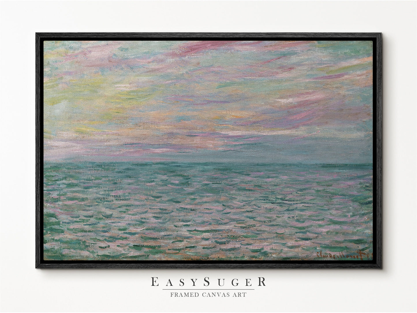 EasySuger Claude Monet Framed Print | Framed Canvas Wall Art with hanging kit | MH12