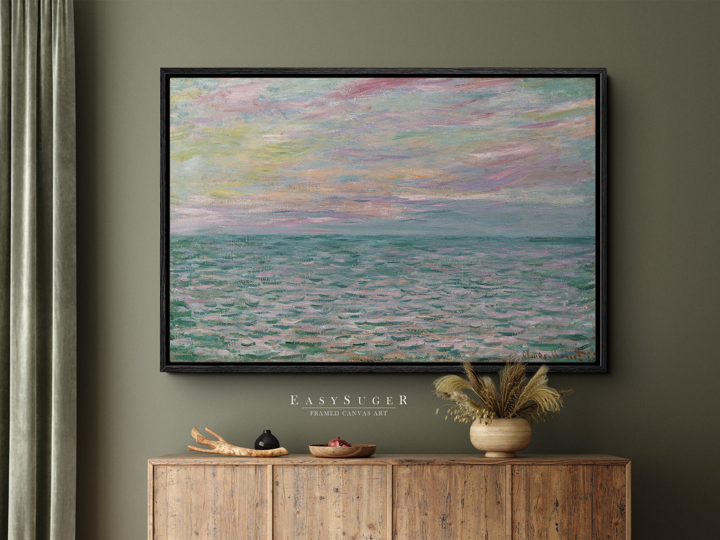 EasySuger Claude Monet Framed Print | Framed Canvas Wall Art with hanging kit | MH12